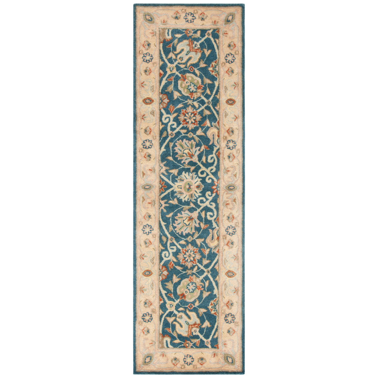 SAFAVIEH Antiquity Collection AT21E Handmade Blue Rug - 2' 3 X 12'