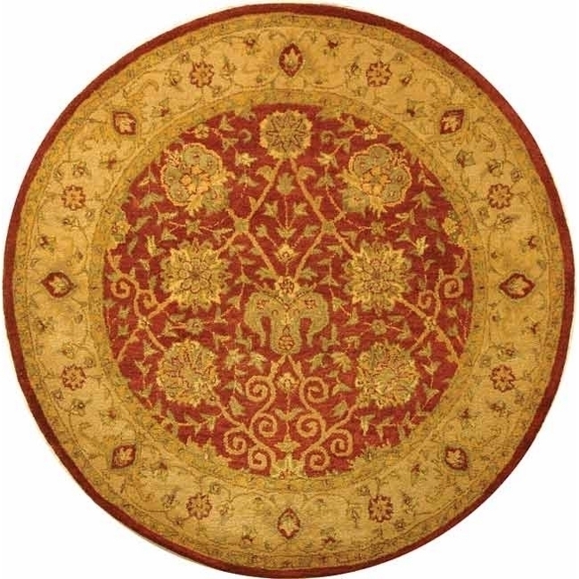 SAFAVIEH Antiquity Collection AT21A Handmade Rust Rug - 3' 6 Round