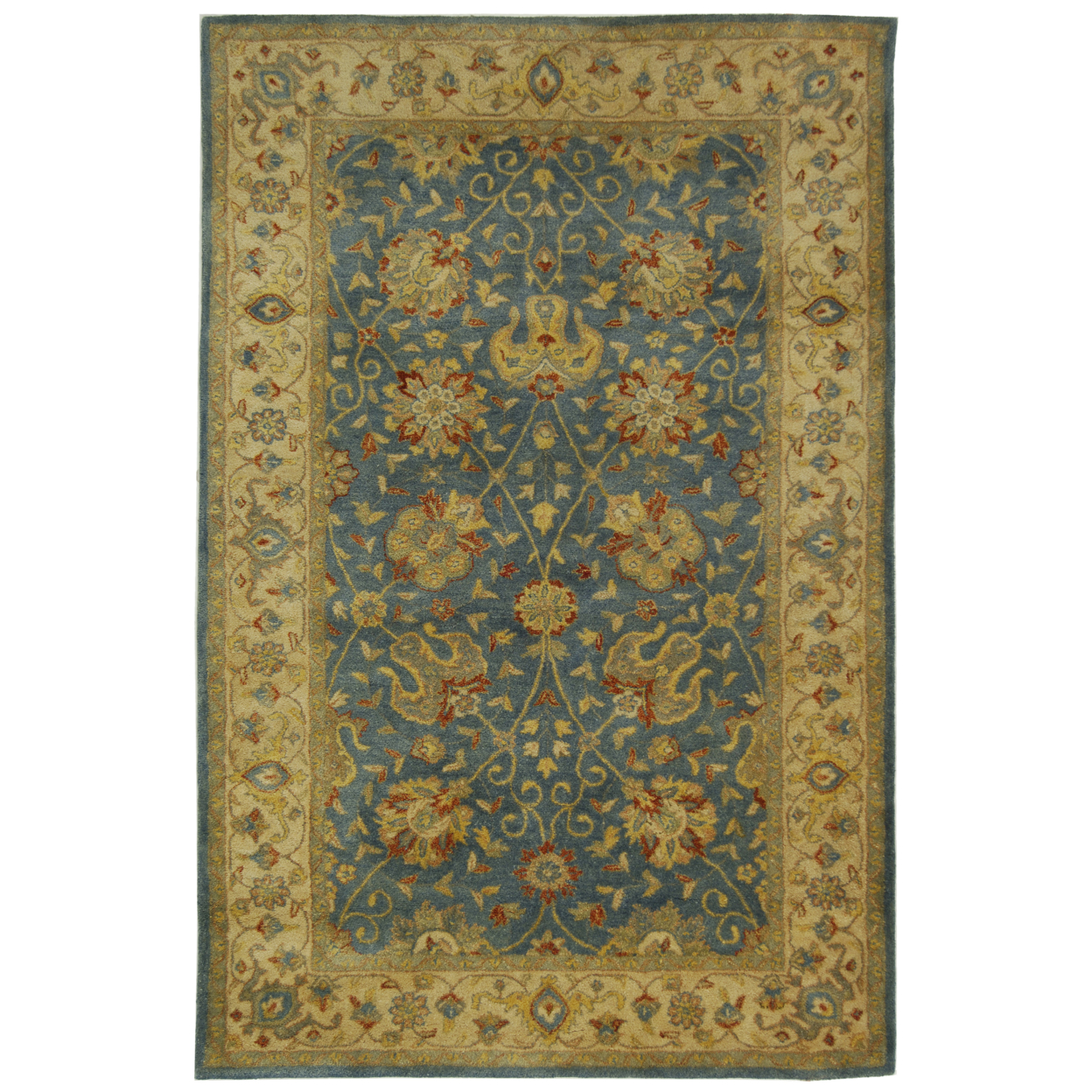 SAFAVIEH Antiquity Collection AT21E Handmade Blue Rug - 5' X 8'