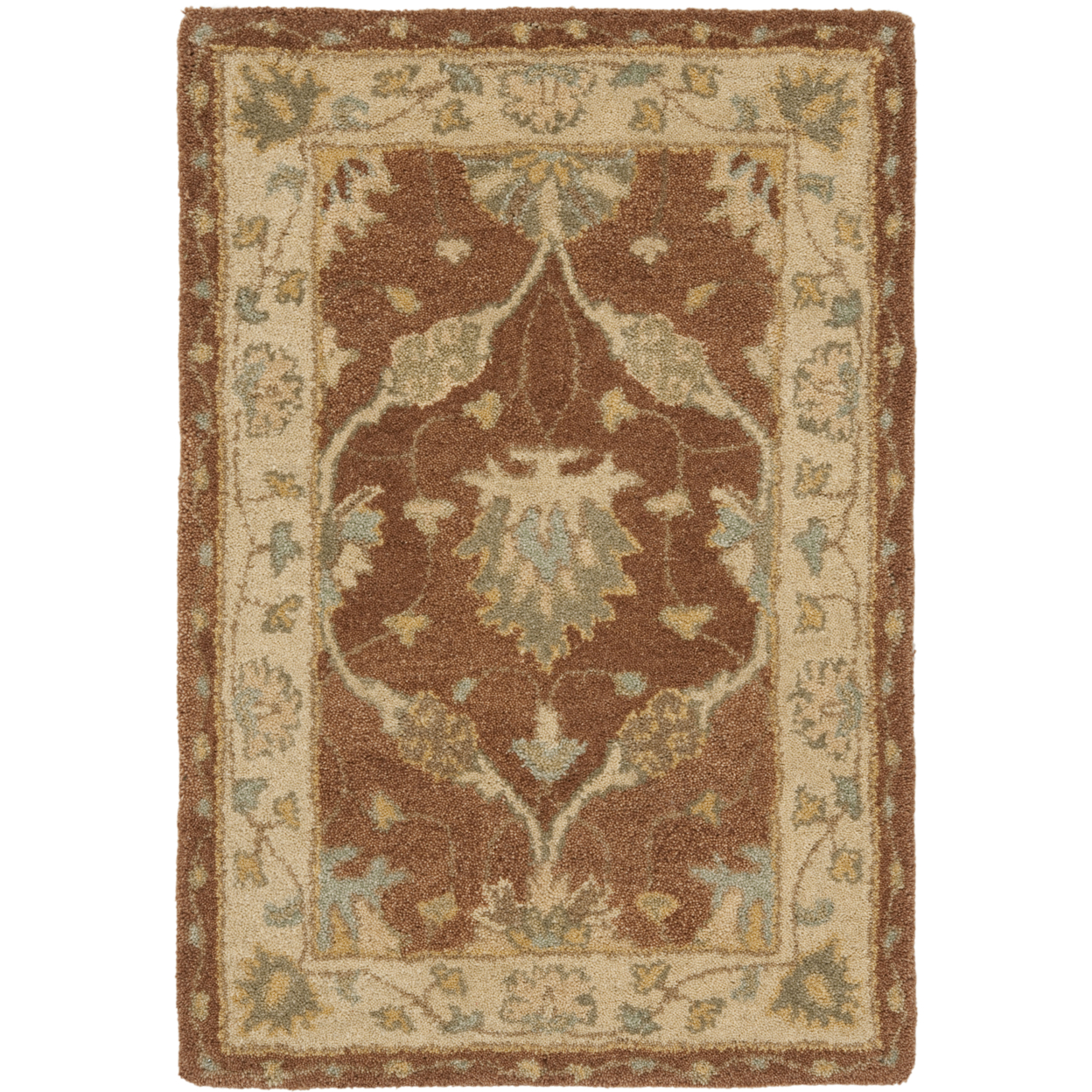 SAFAVIEH Antiquity AT315A Handmade Brown / Taupe Rug - 2' 3 X 8'