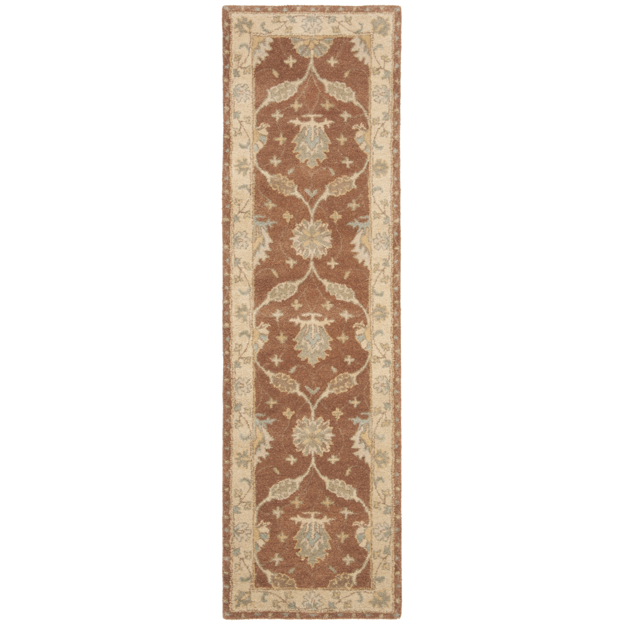 SAFAVIEH Antiquity AT315A Handmade Brown / Taupe Rug - 2' 3 X 14'