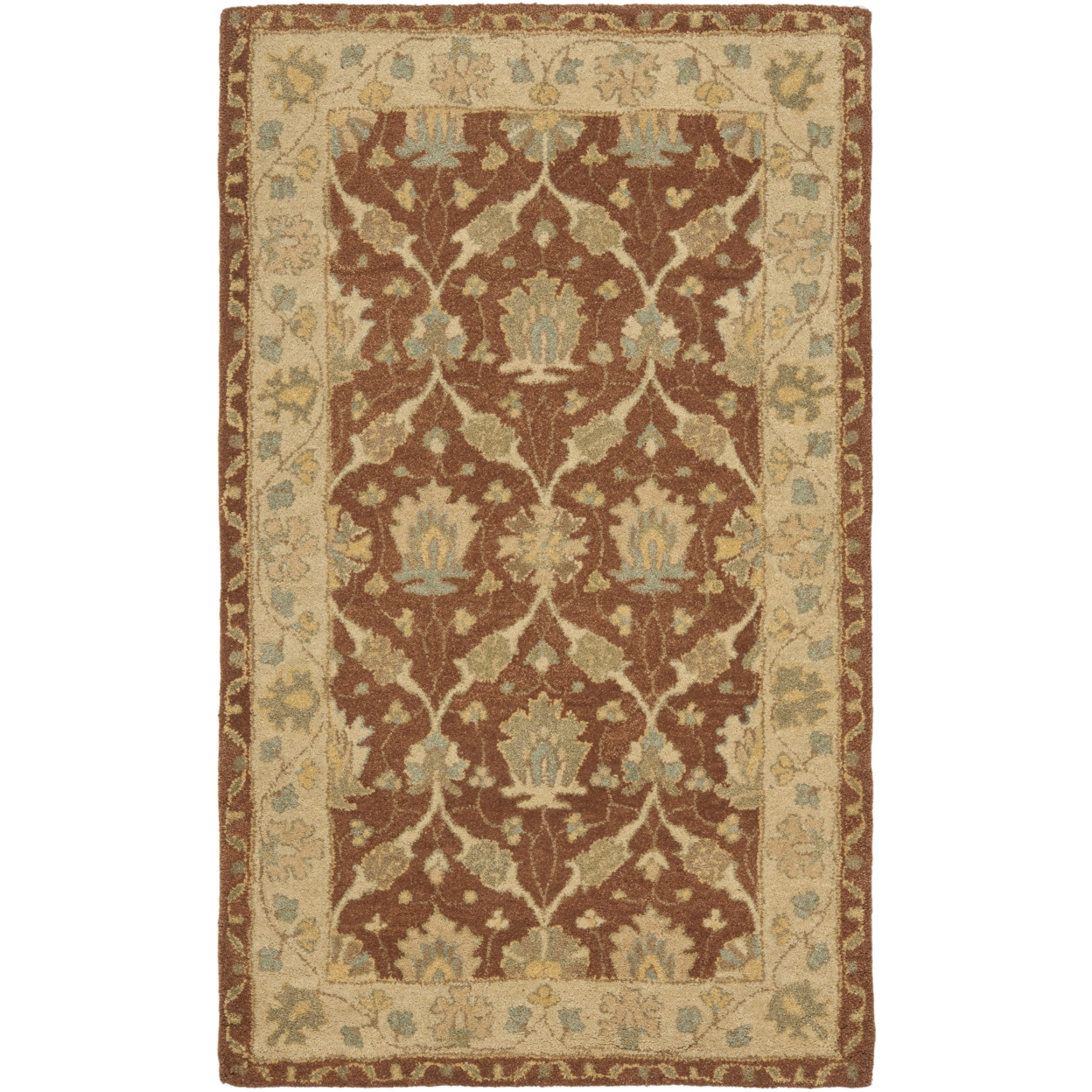 SAFAVIEH Antiquity AT315A Handmade Brown / Taupe Rug - 3' X 5'
