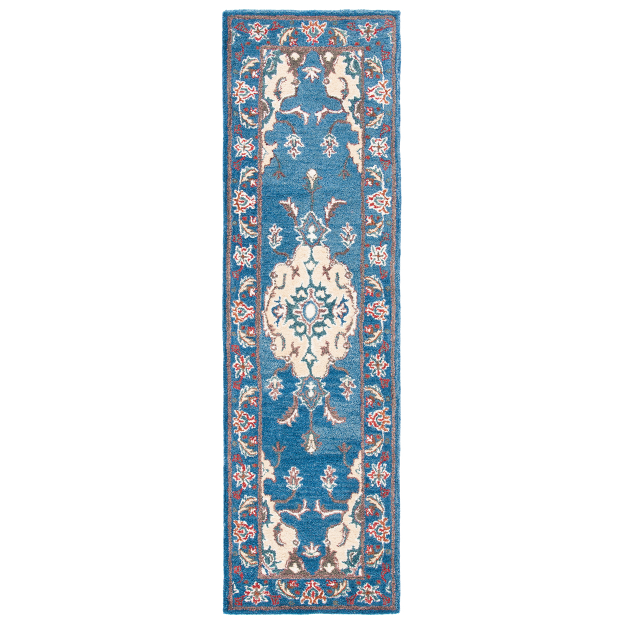 SAFAVIEH Antiquity Collection AT520M Blue / Ivory Rug - 2' 3 X 8'