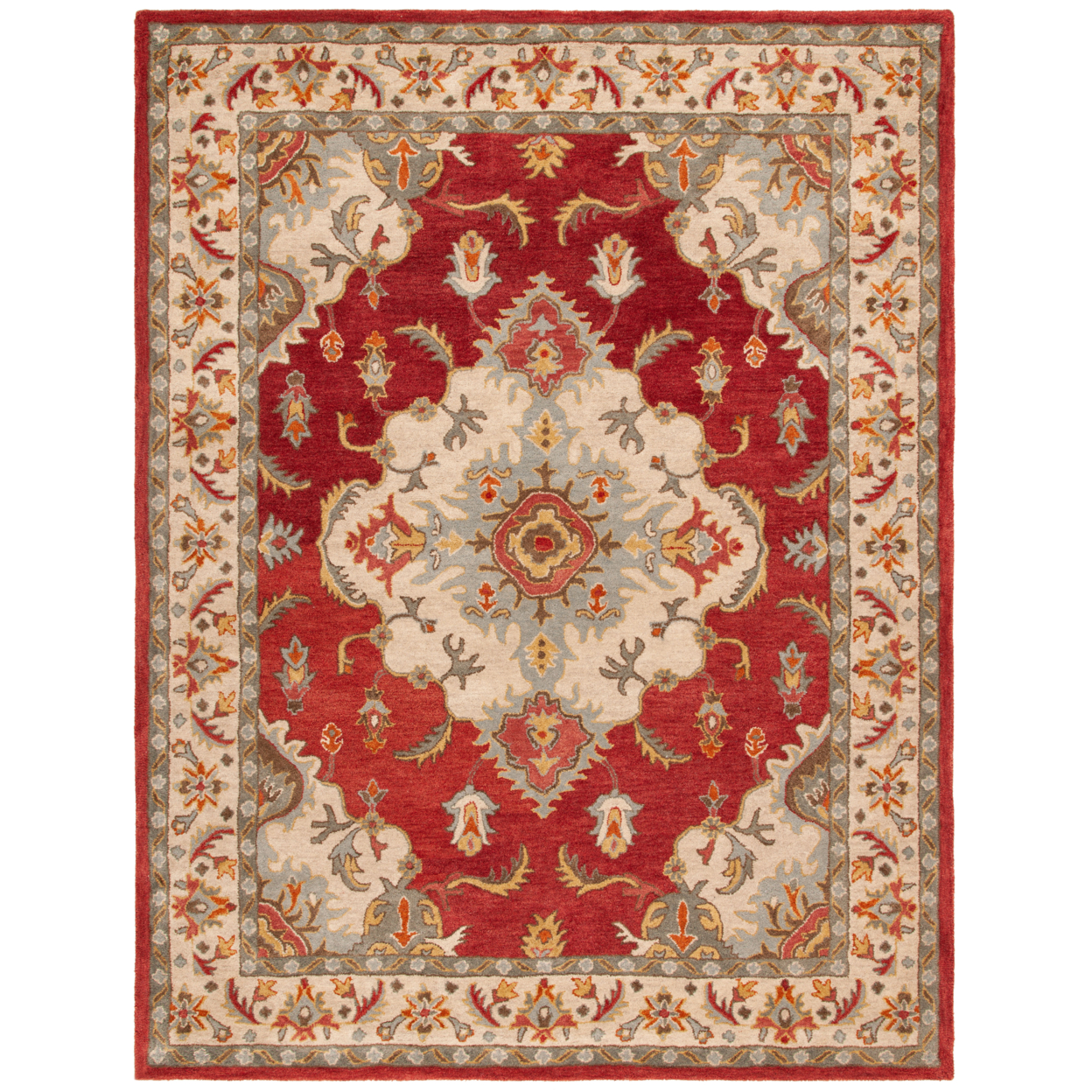 SAFAVIEH Antiquity Collection AT520Q Red / Grey Rug - 3' X 5'