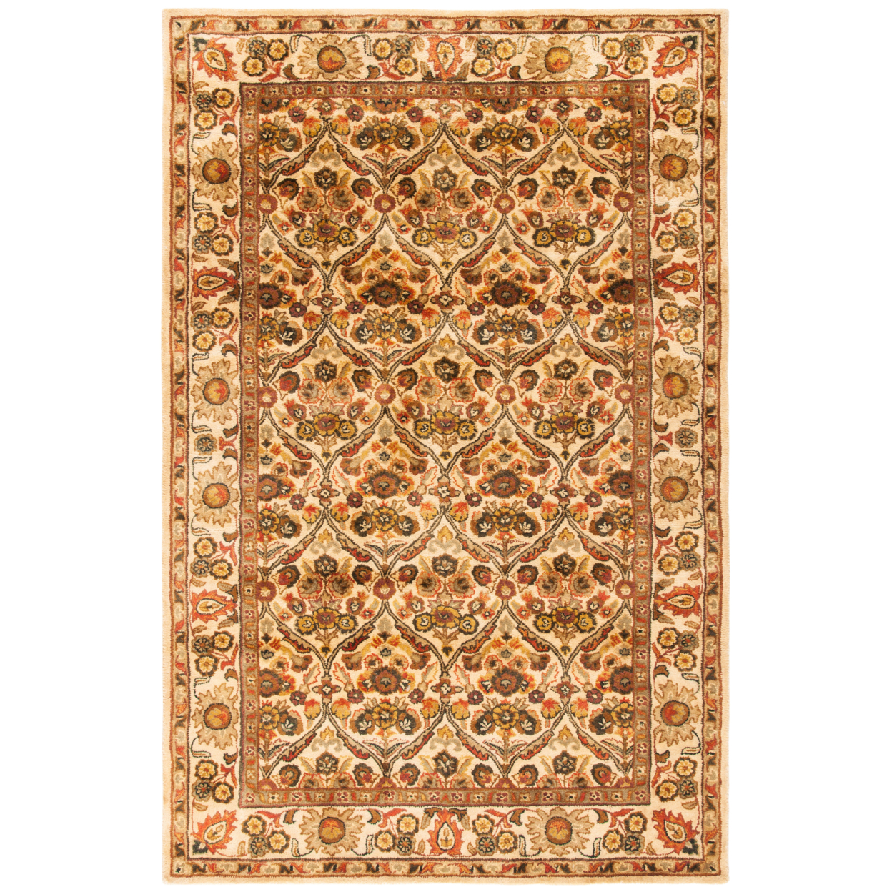 SAFAVIEH Antiquity Collection AT51C Handmade Gold Rug - 4' 6 X 6' 6 Oval