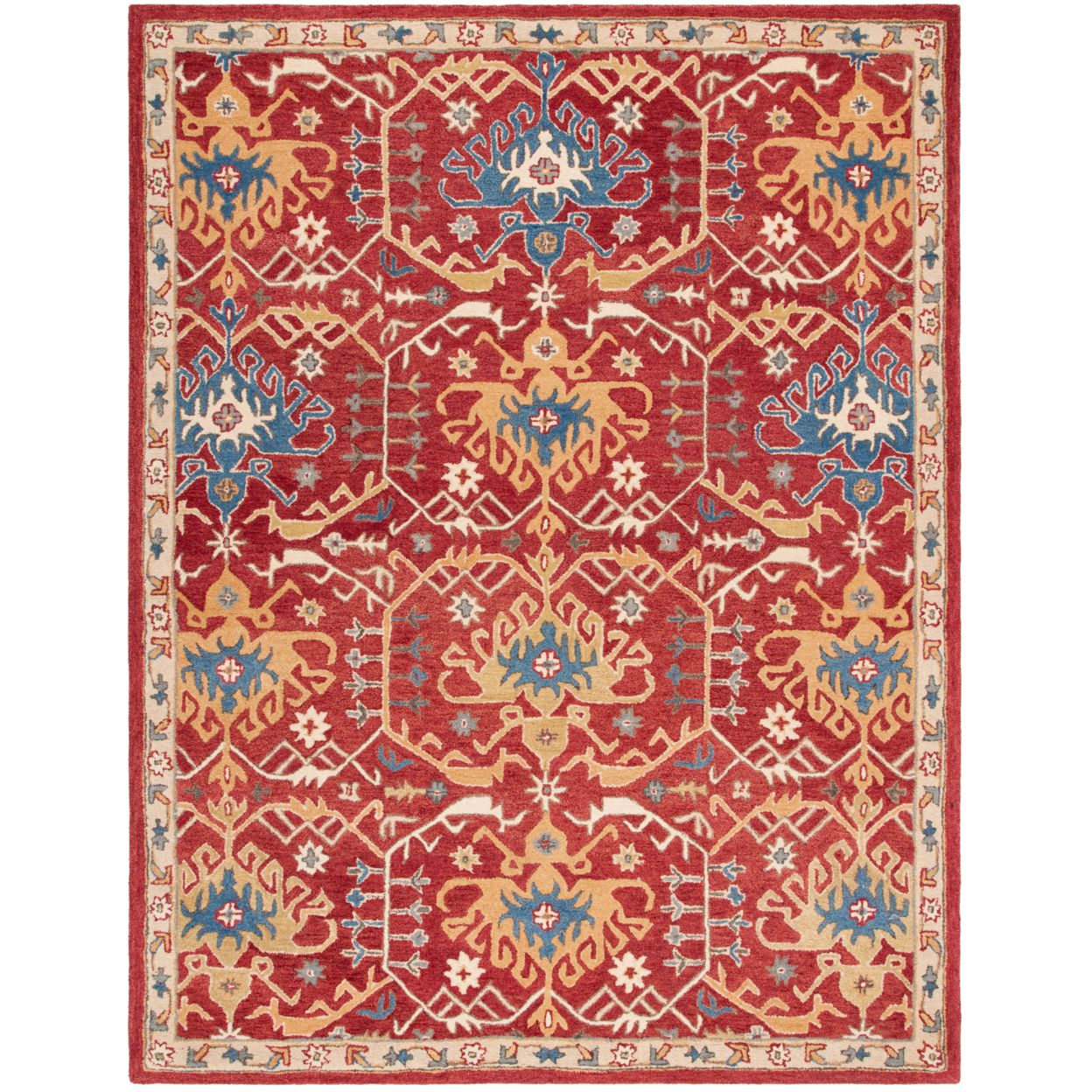 SAFAVIEH Antiquity Collection AT522Q Red / Yellow Rug - 8' X 10'