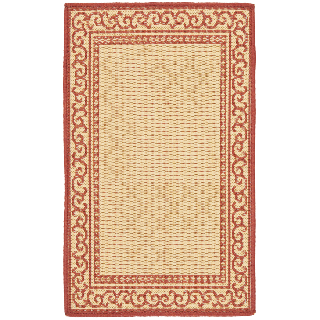 SAFAVIEH Courtyard CY6824-18 Natural / Red Rug - 6' 7 X 9' 6
