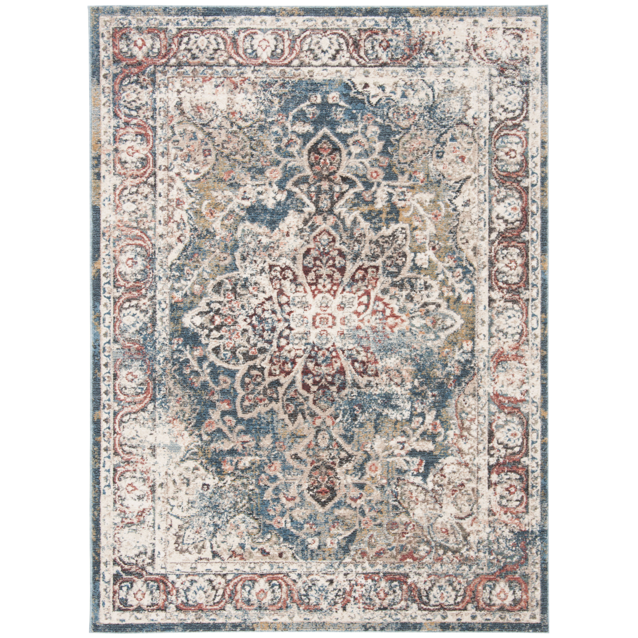 SAFAVIEH Carlyle Collection CYL215J Turquoise / Ivory Rug - 2' 7 X 5'