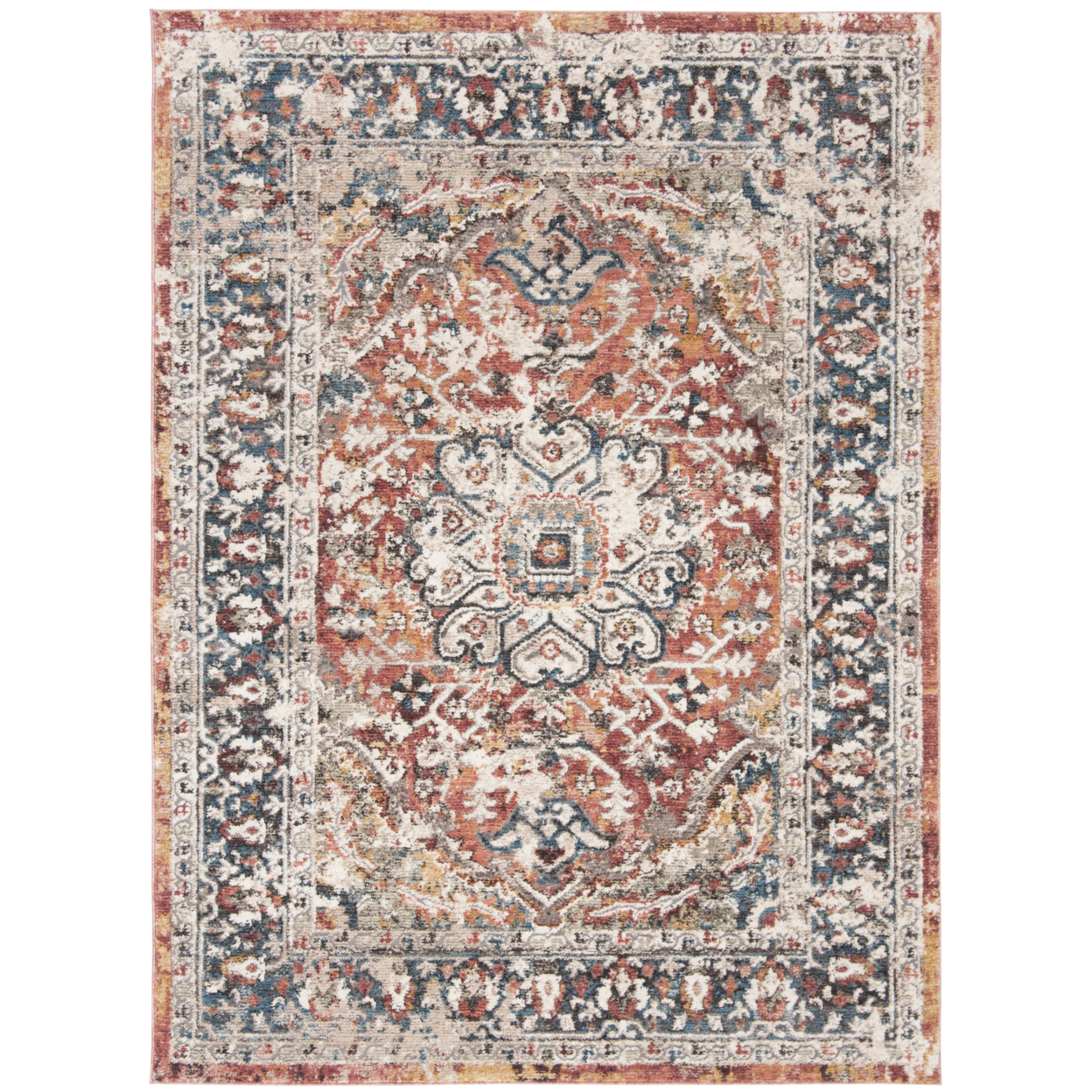 SAFAVIEH Carlyle Collection CYL229P Orange / Blue Rug - 2' 3 X 4'