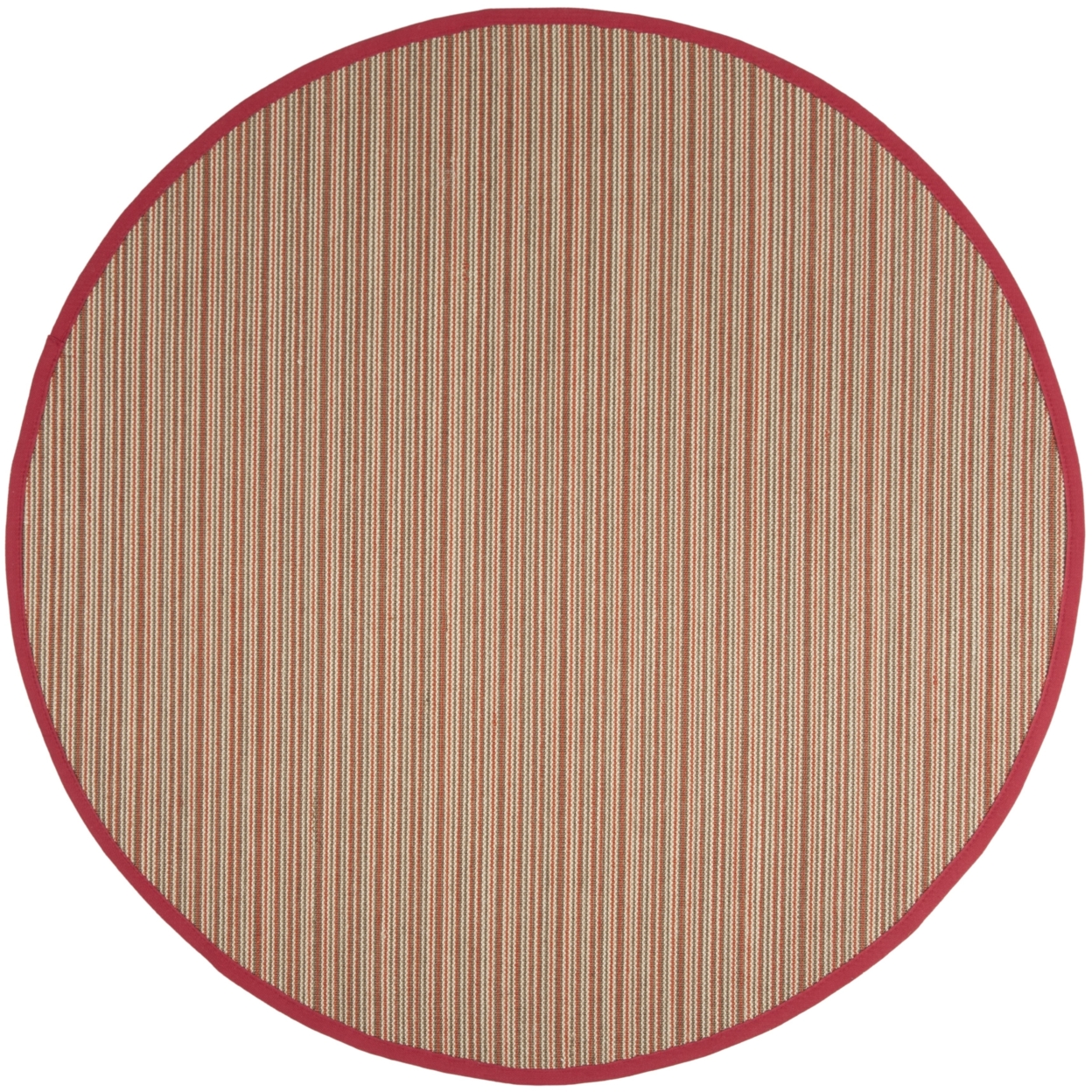 SAFAVIEH Natural Fiber Collection NF132B Brown / Red Rug - 6' Round