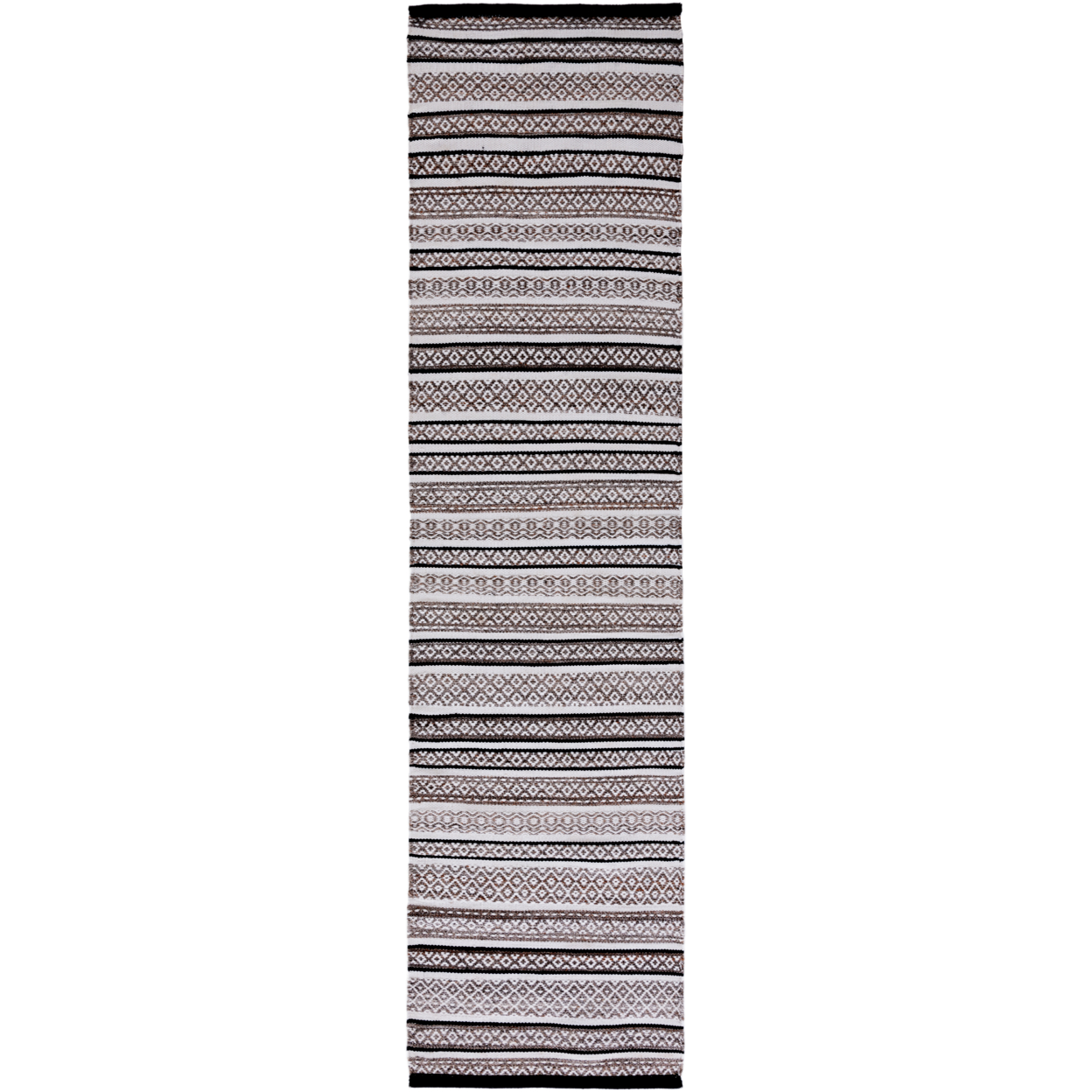 SAFAVIEH Striped Kilim STK101Z Black / Ivory Rug - 6' X 9'