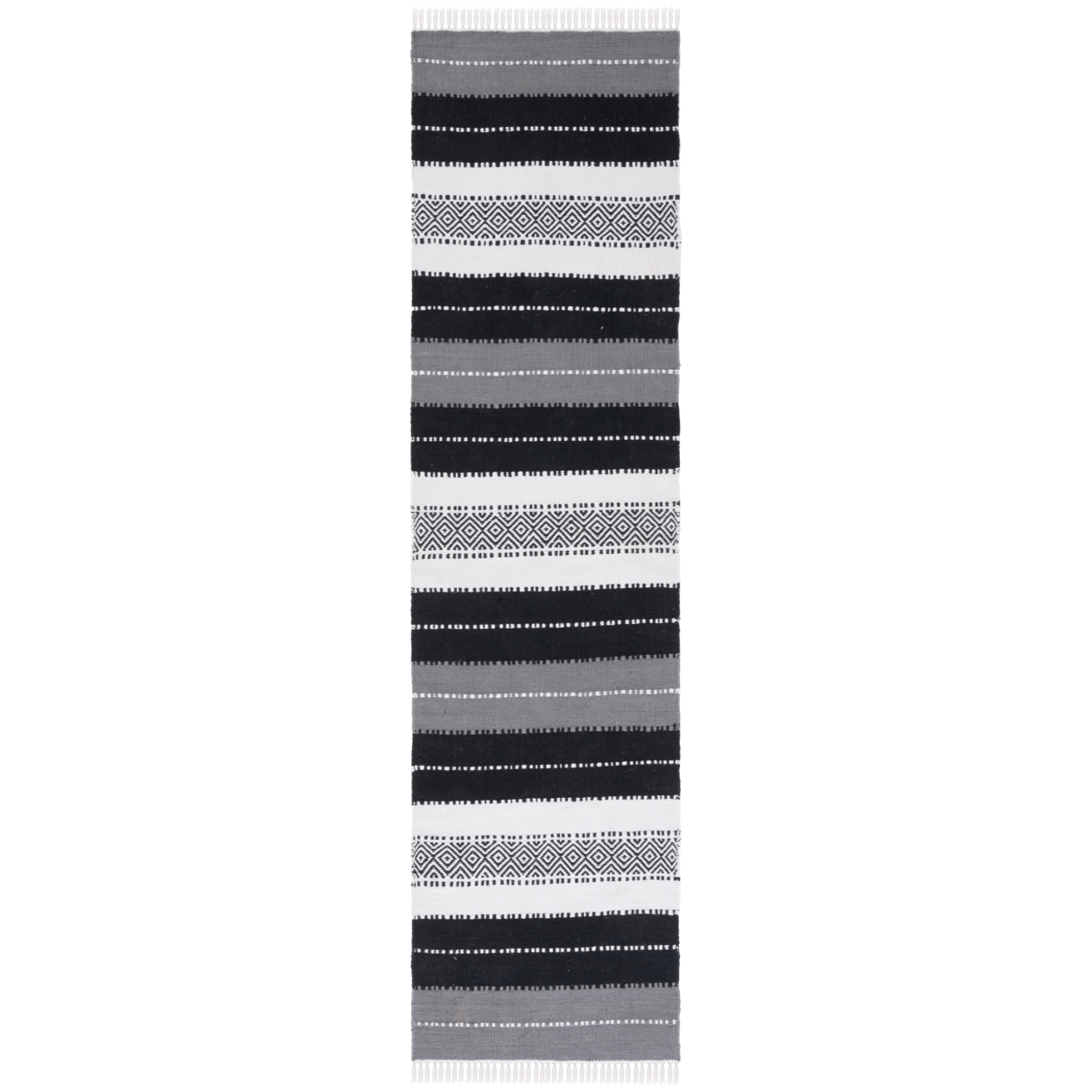 SAFAVIEH Striped Kilim STK103Z Black / Ivory Rug - 3' X 5'