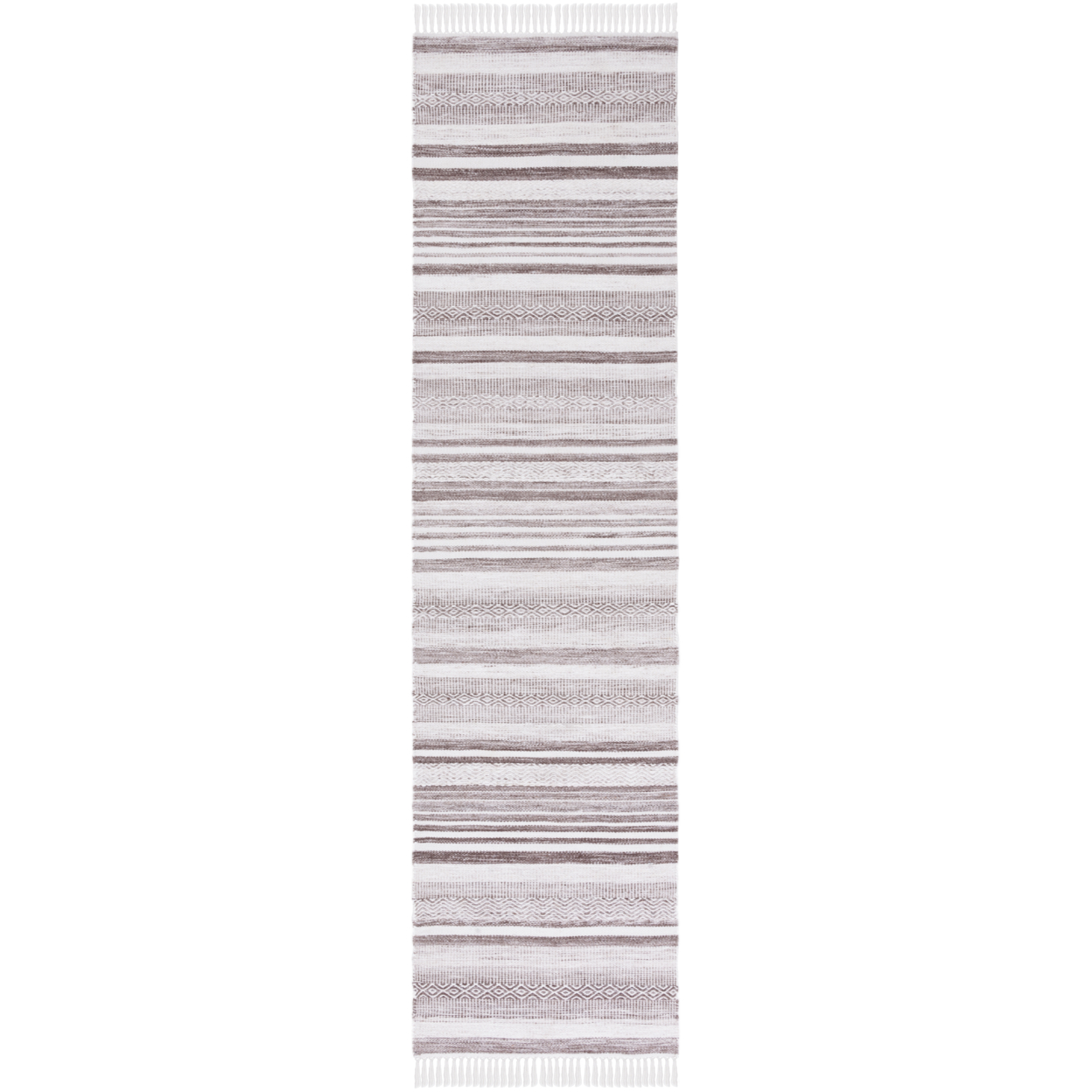 SAFAVIEH Striped Kilim STK108T Brown / Ivory Rug - 2' 3 X 9'