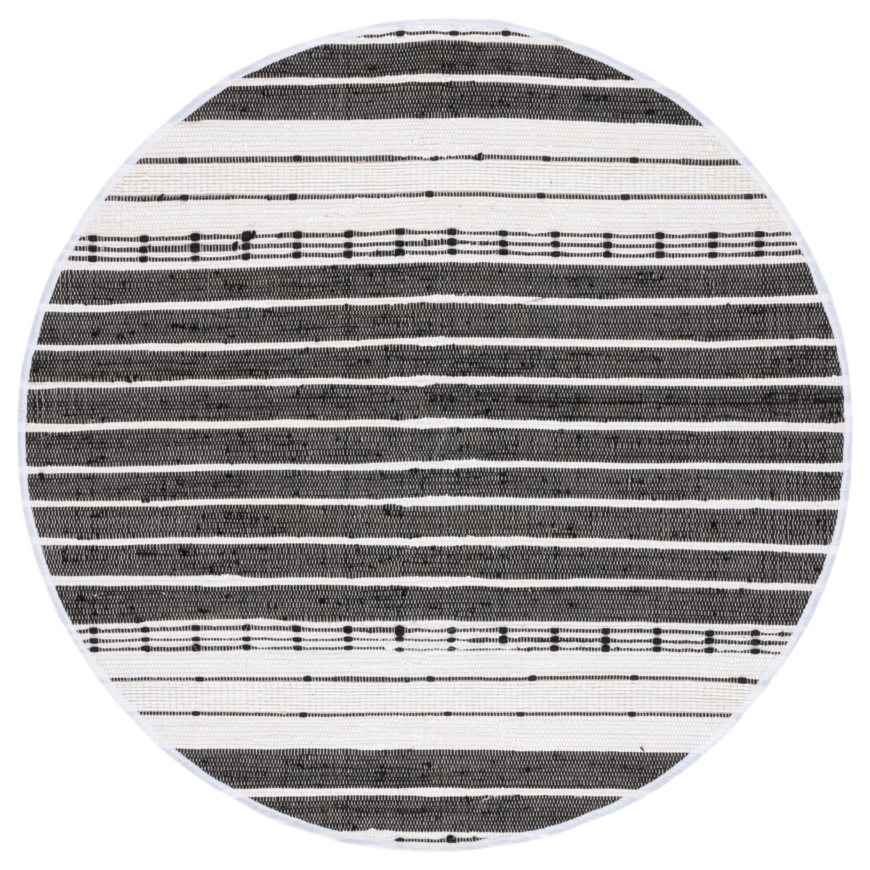 SAFAVIEH Striped Kilim STK202Z Black / Ivory Rug - 6' Square