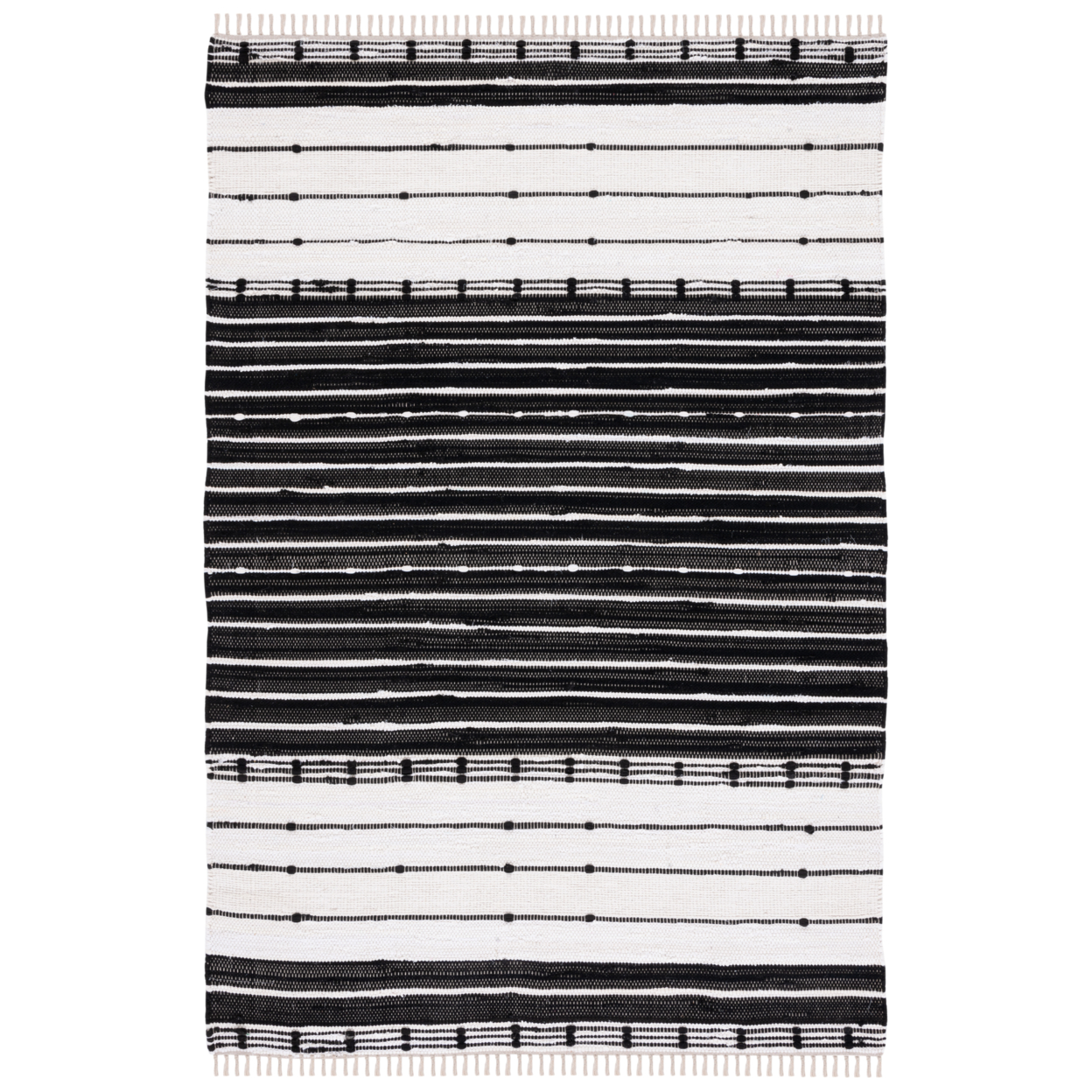 SAFAVIEH Striped Kilim STK202Z Black / Ivory Rug - 5' X 8'