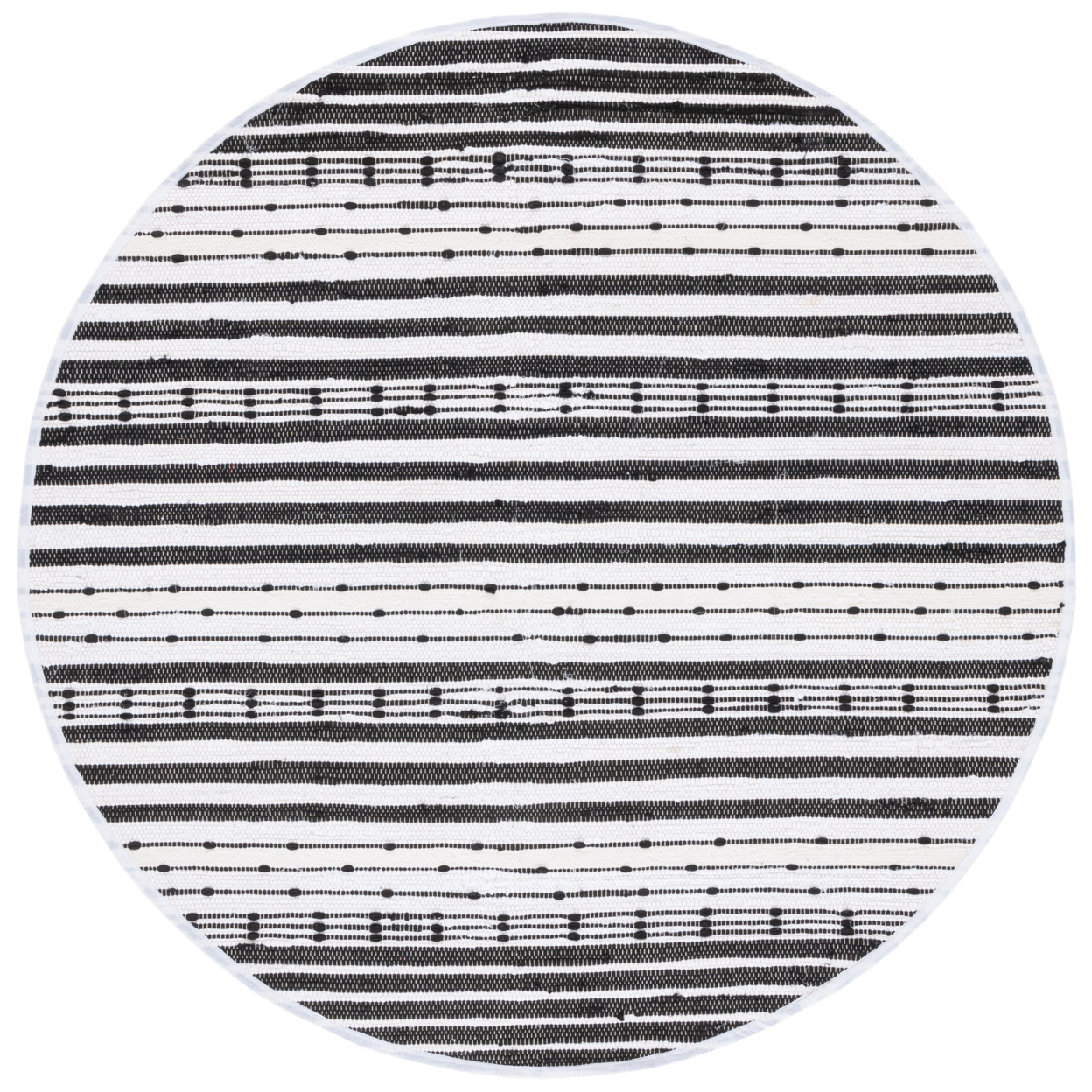 SAFAVIEH Striped Kilim STK205Z Black / Ivory Rug - 6' Square