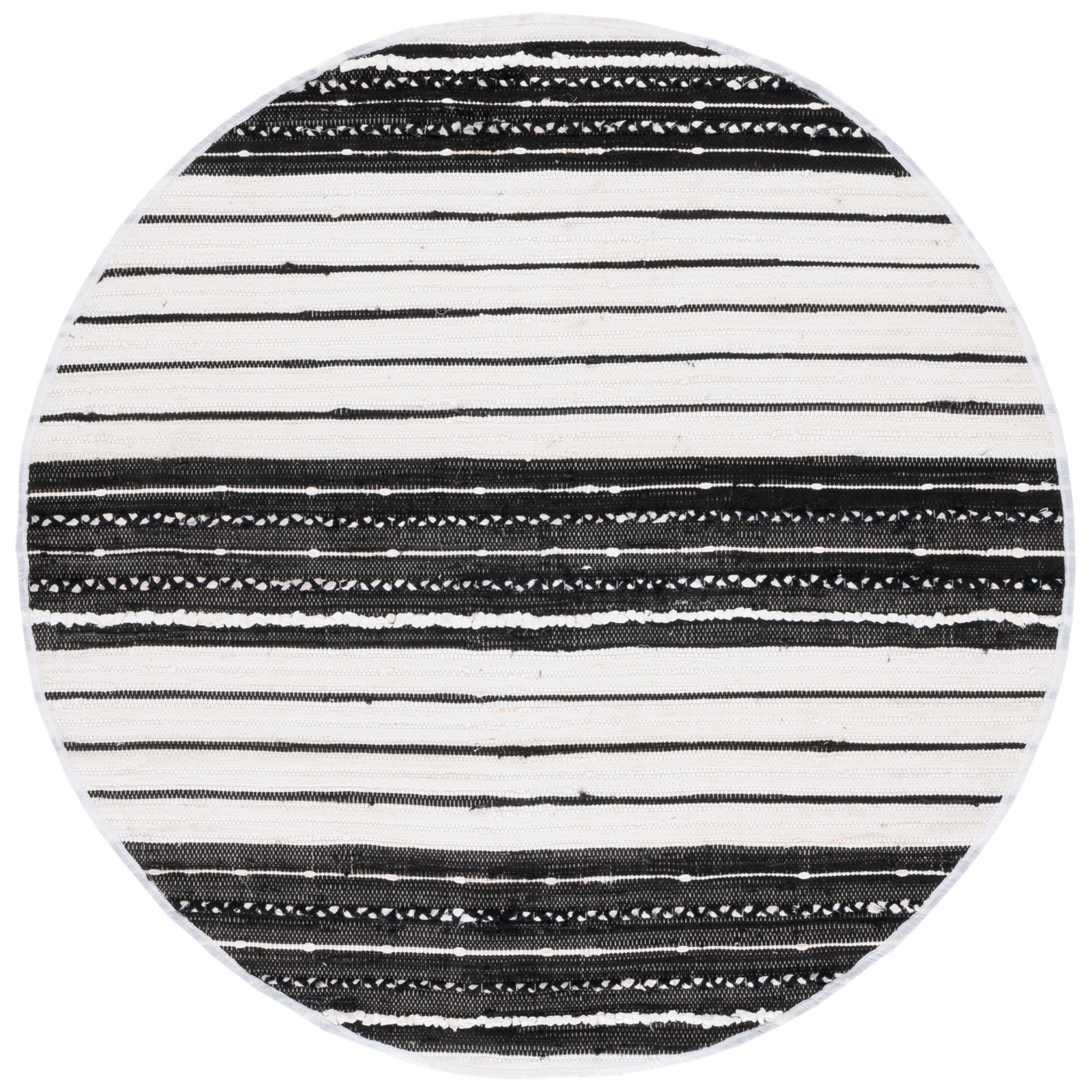 SAFAVIEH Striped Kilim STK207Z Black / Ivory Rug - 6' Square