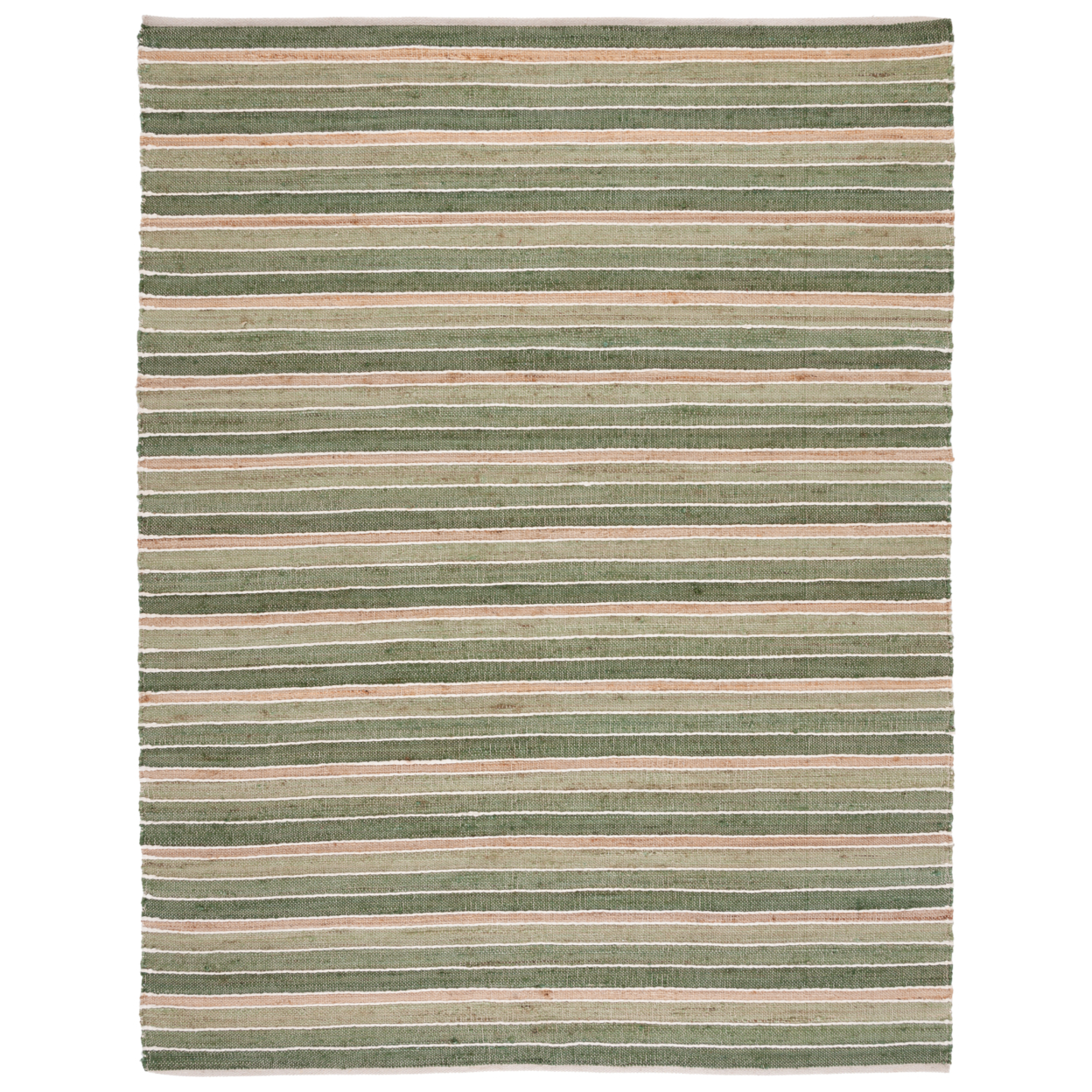 SAFAVIEH Striped Kilim STK312Y Green / Natural Rug - 8' X 10'