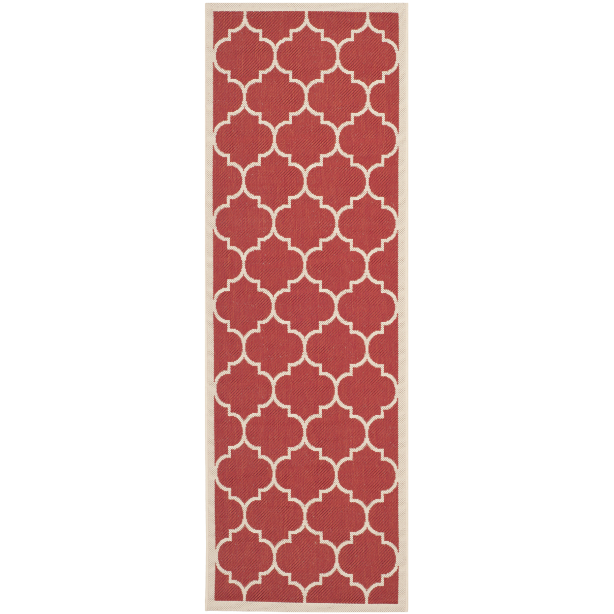 SAFAVIEH Outdoor CY6914-248 Courtyard Collection Red / Bone Rug - 2' 3 X 6' 7