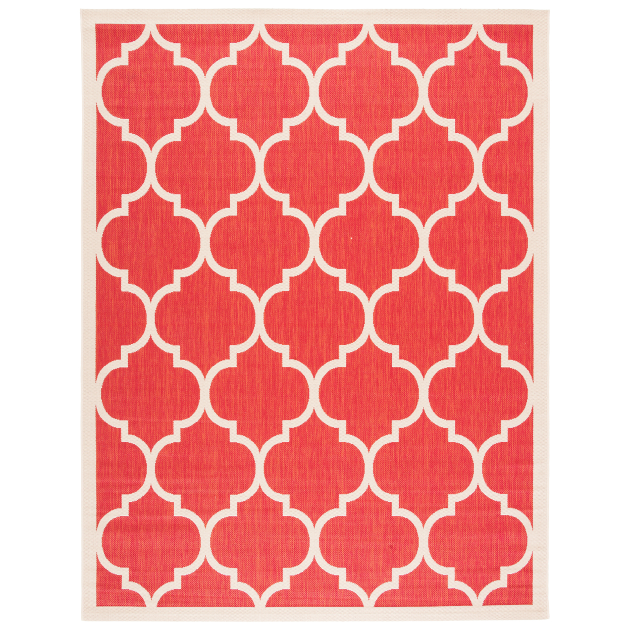 SAFAVIEH Outdoor CY6914-248 Courtyard Collection Red / Bone Rug - 6' 7 X 9' 6
