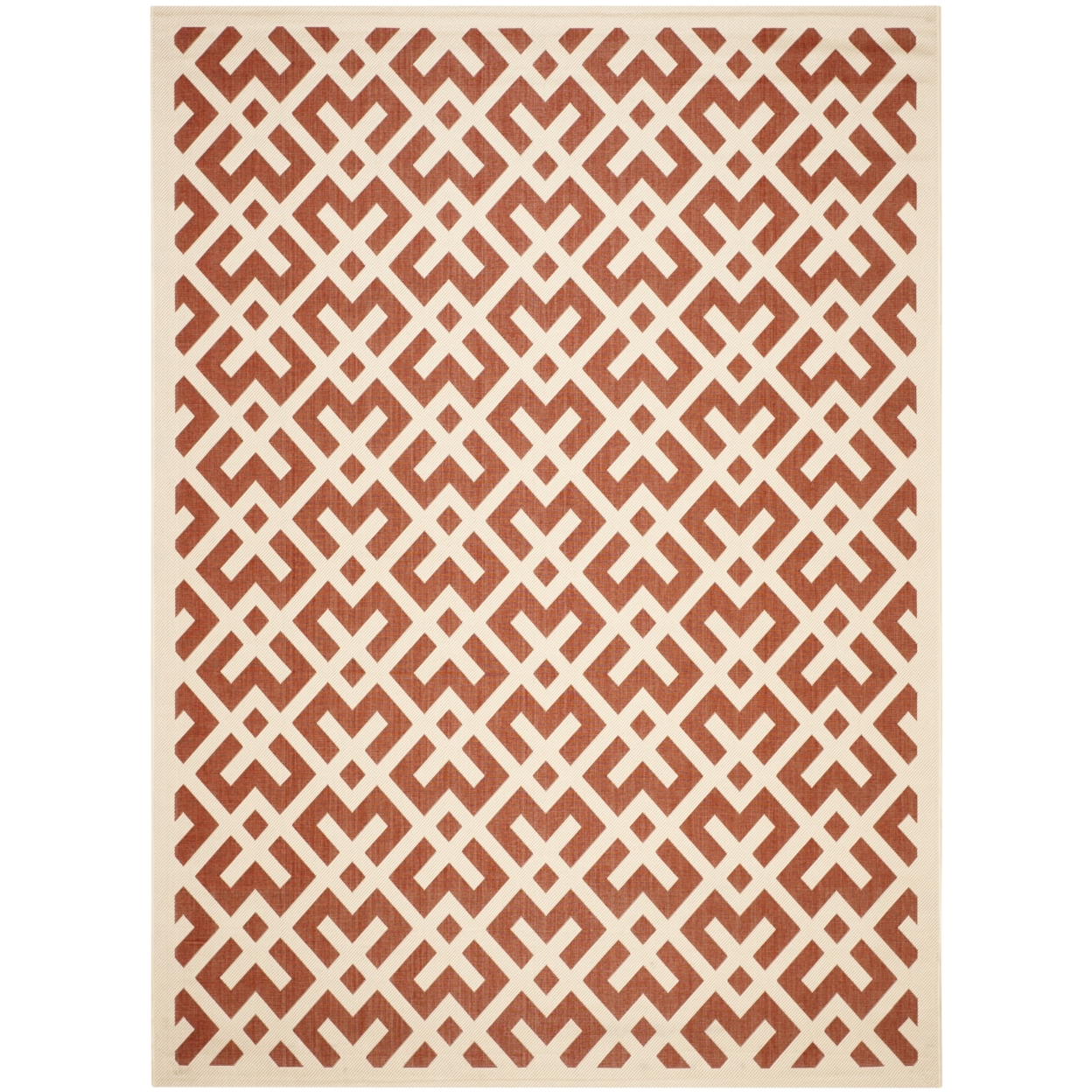 SAFAVIEH Outdoor CY6915-238 Courtyard Collection Red / Bone Rug - 8' X 11'