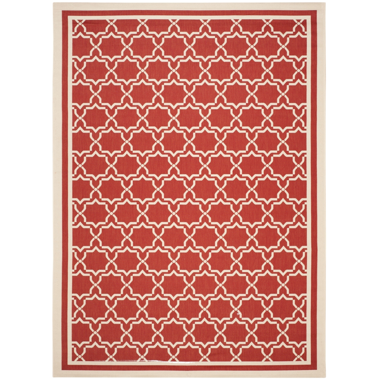 SAFAVIEH Outdoor CY6916-248 Courtyard Collection Red / Bone Rug - 8' X 11'