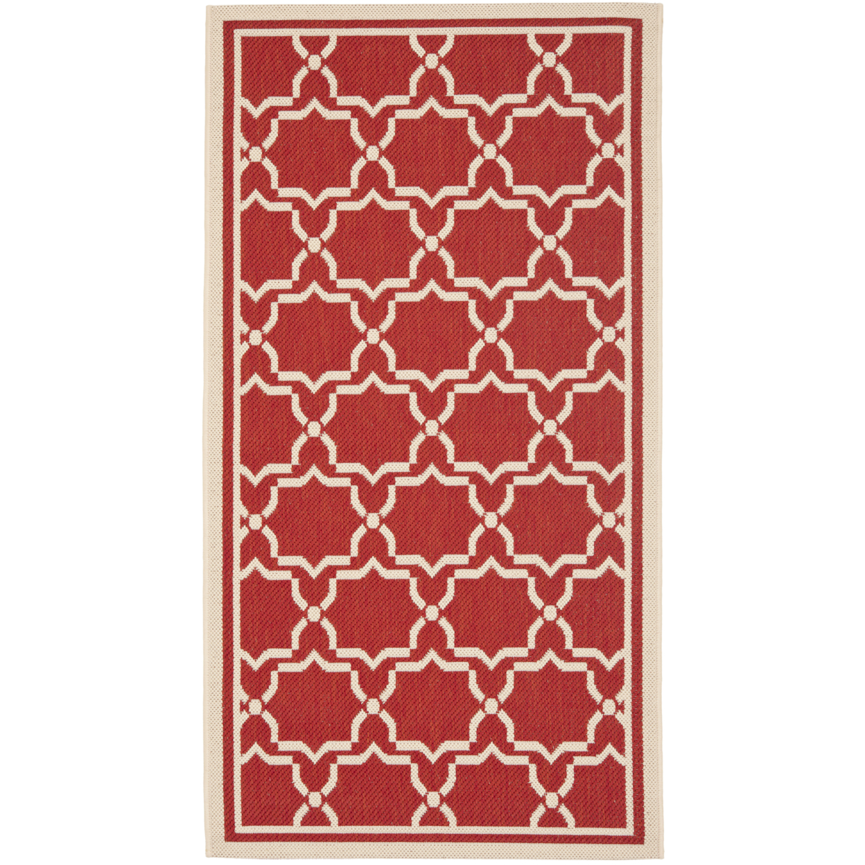 SAFAVIEH Outdoor CY6916-248 Courtyard Collection Red / Bone Rug - 2' 7 X 5'