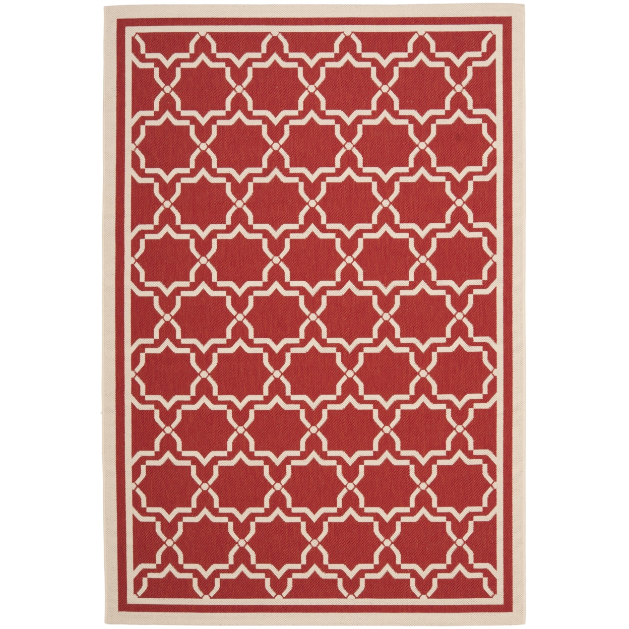 SAFAVIEH Outdoor CY6916-248 Courtyard Collection Red / Bone Rug - 6' 7 X 9' 6