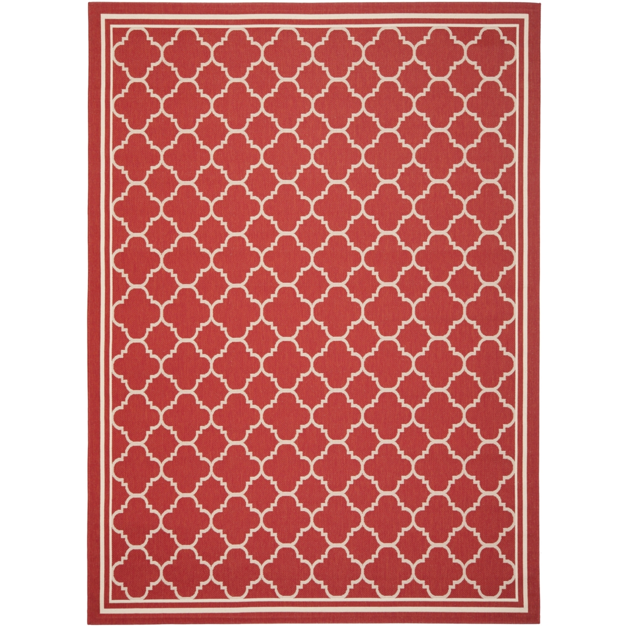 SAFAVIEH Outdoor CY6918-248 Courtyard Collection Red / Bone Rug - 6' 7 X 9' 6
