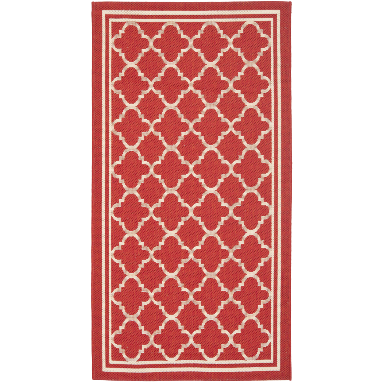 SAFAVIEH Outdoor CY6918-248 Courtyard Collection Red / Bone Rug - 2' 7 X 5'