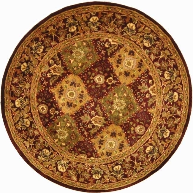 SAFAVIEH Antiquity Collection AT57B Handmade Wine Rug - 8' Round