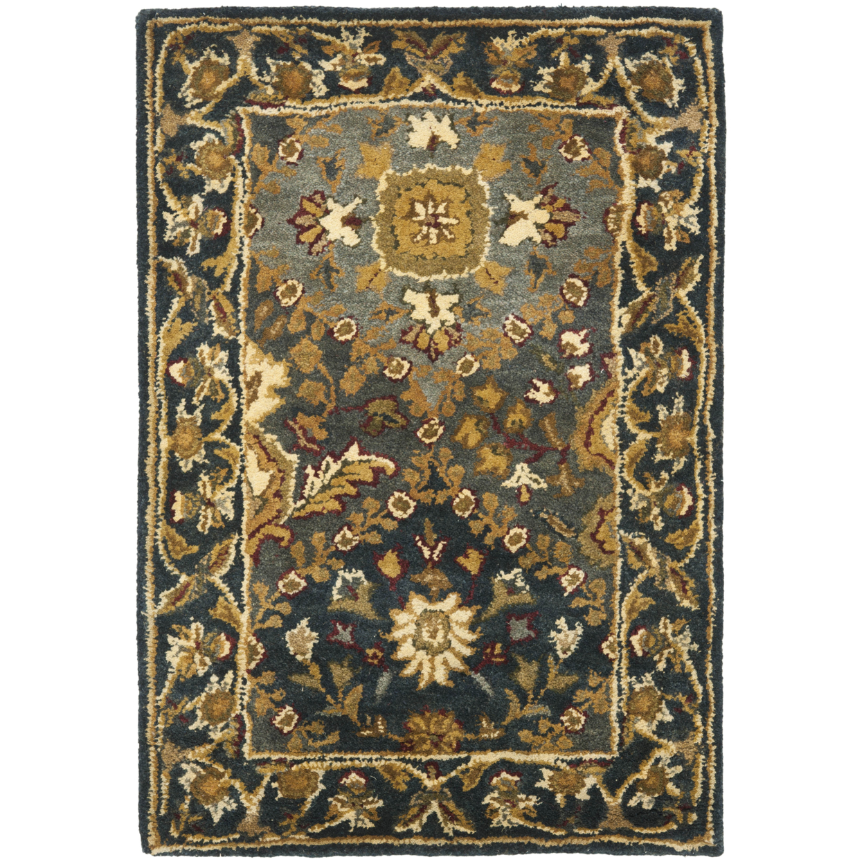 SAFAVIEH Antiquity Collection AT57A Handmade Blue Rug - 7' 6 X 9' 6 Oval