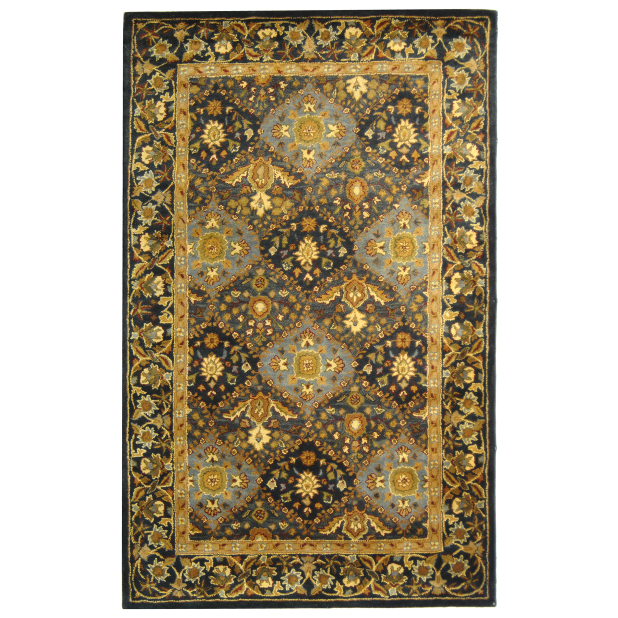 SAFAVIEH Antiquity Collection AT57A Handmade Blue Rug - 7' 6 X 9' 6 Oval
