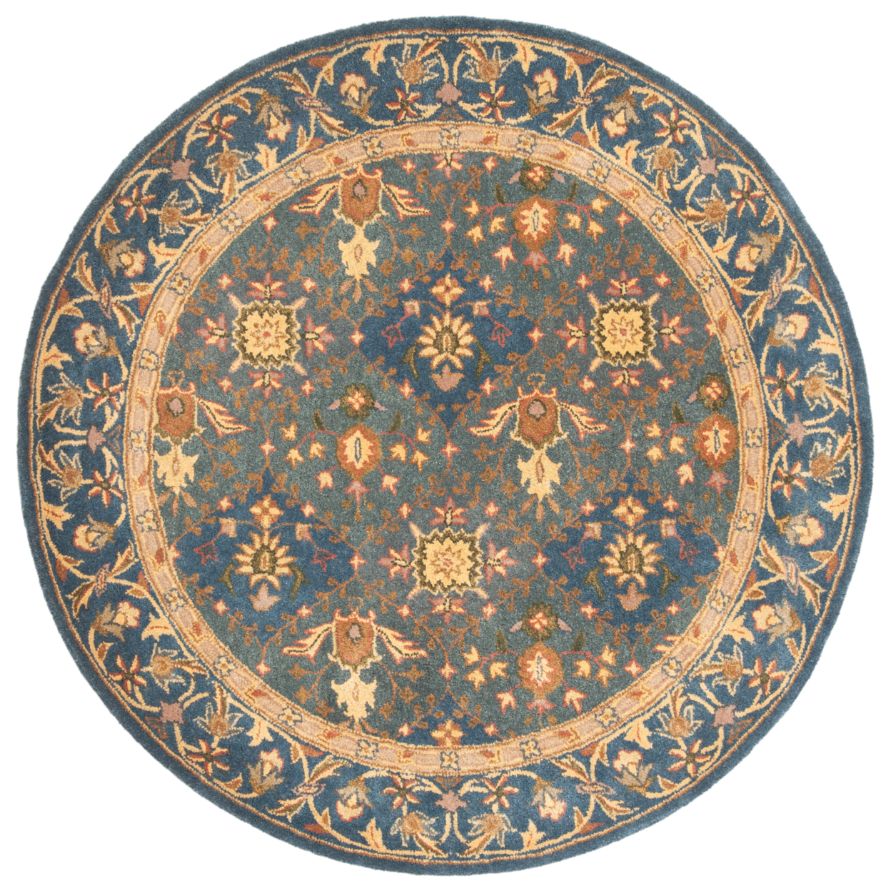 SAFAVIEH Antiquity Collection AT57A Handmade Blue Rug - 6' Round