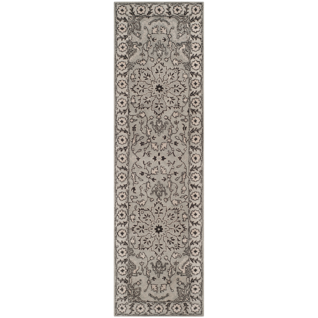 SAFAVIEH Antiquity AT58A Handmade Grey / Beige Rug - 2' 3 X 8'