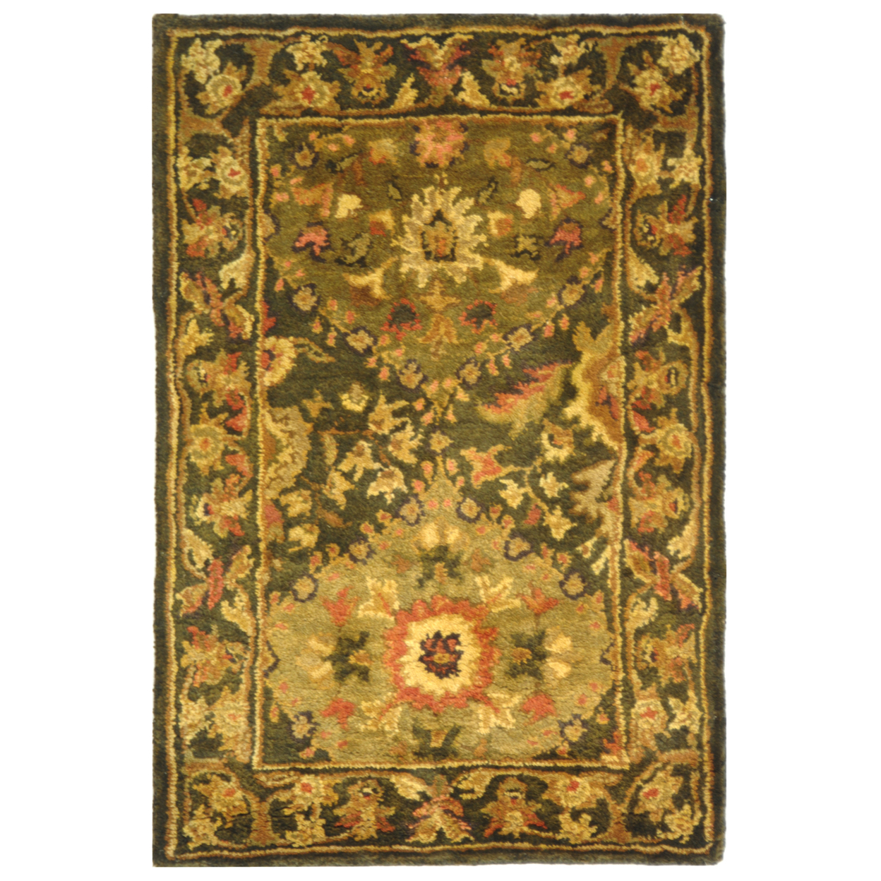 SAFAVIEH Antiquity Collection AT57C Handmade Olive Rug - 3' 6 Round
