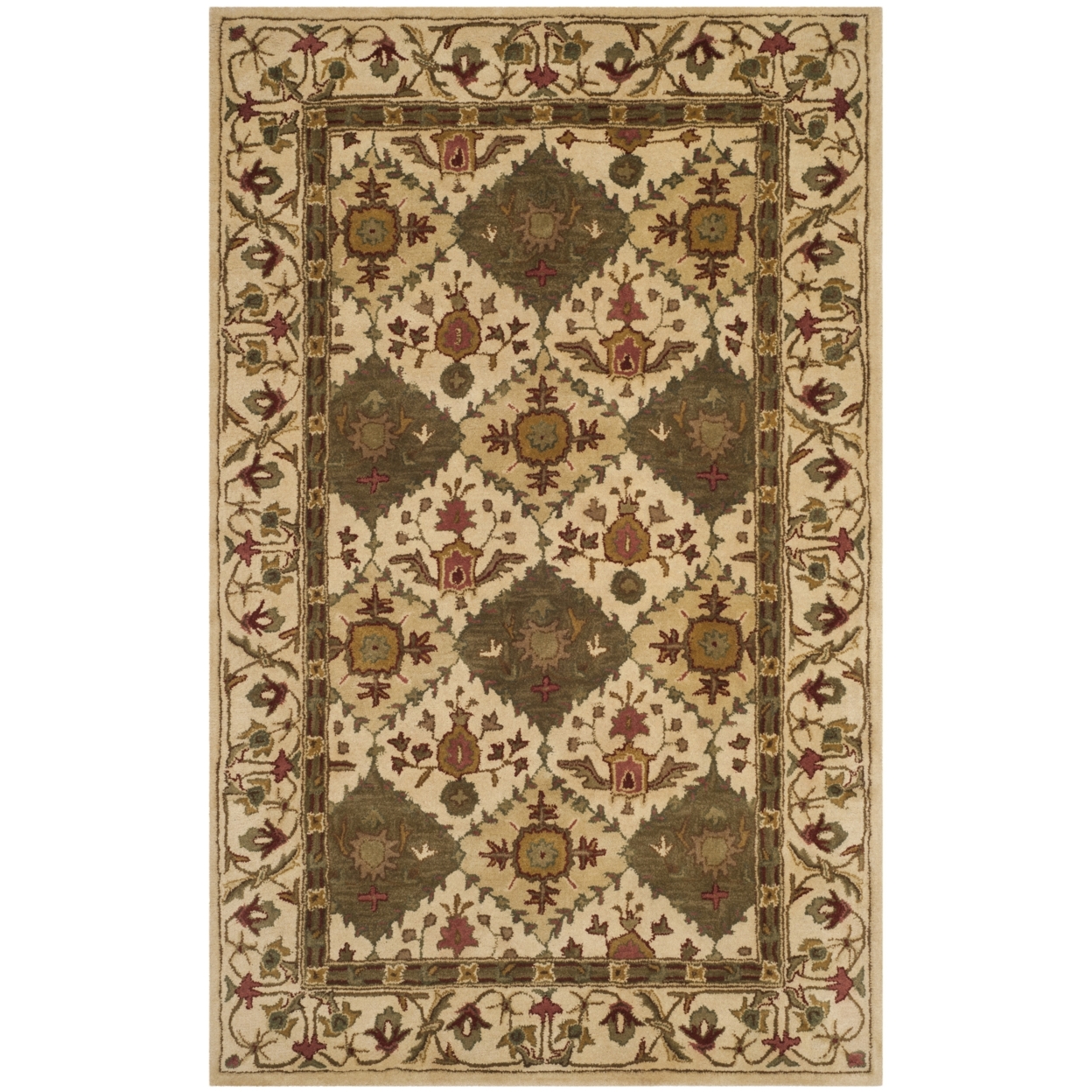 SAFAVIEH Antiquity Collection AT57D Handmade Beige Rug - 7' 6 X 9' 6 Oval