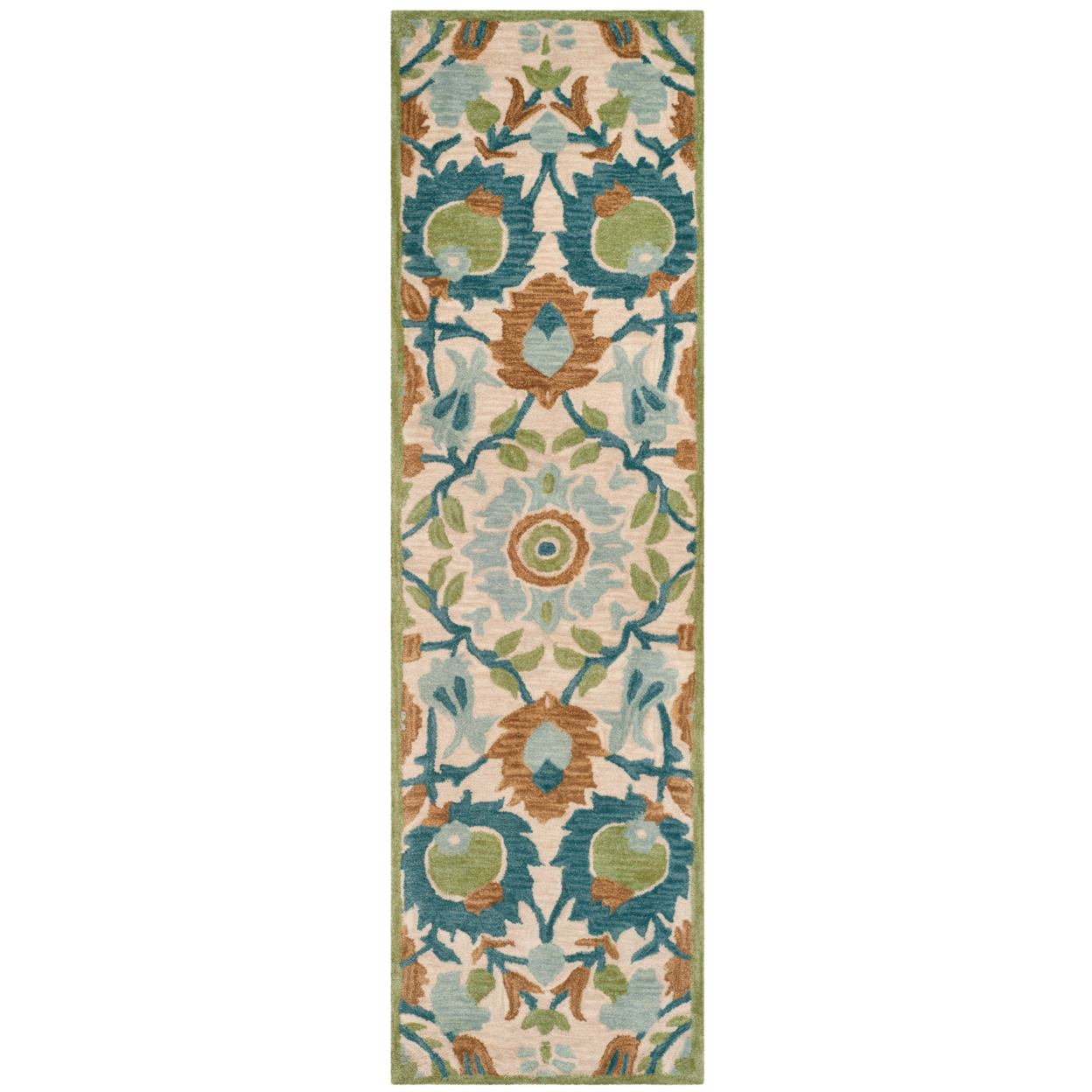 SAFAVIEH AT59A Antiquity Ivory / Green - 2' 3 X 8'