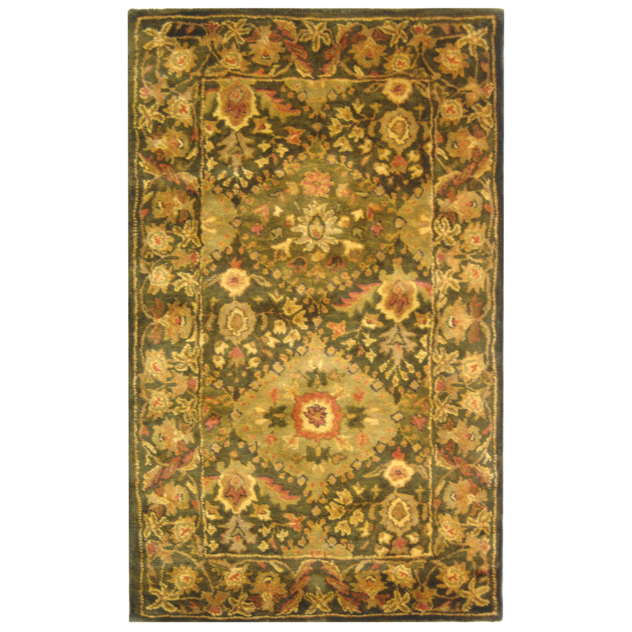 SAFAVIEH Antiquity Collection AT57C Handmade Olive Rug - 3' X 5'