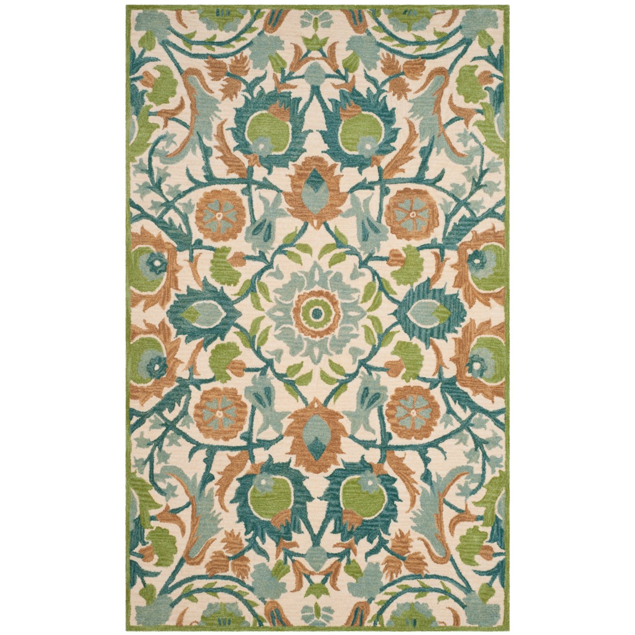 SAFAVIEH AT59A Antiquity Ivory / Green - 9' X 12'