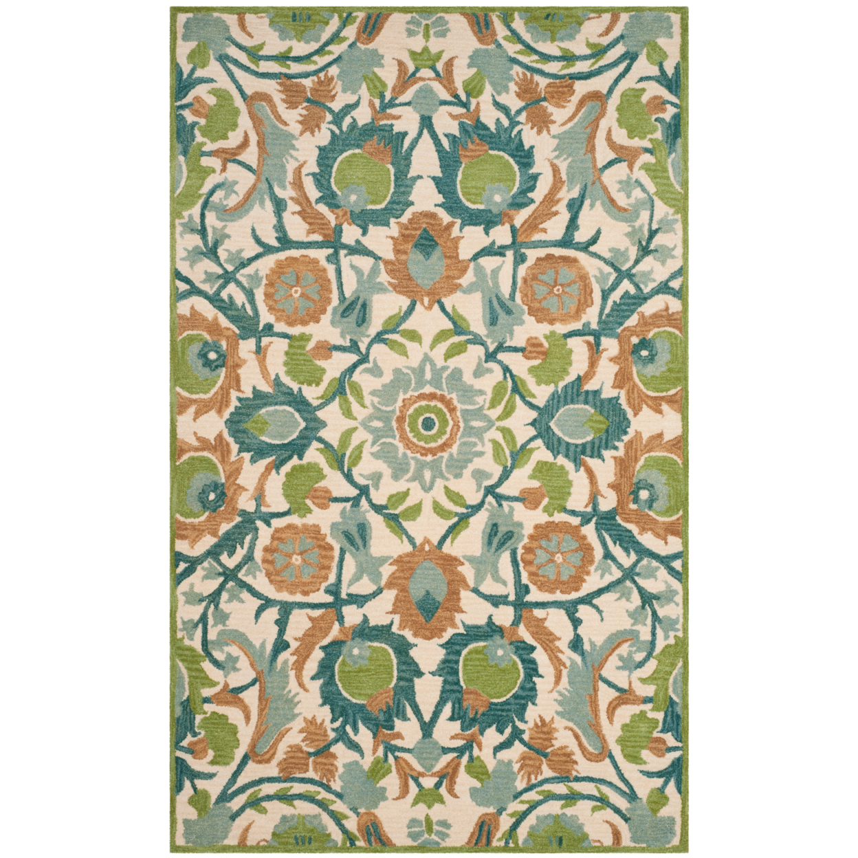 SAFAVIEH AT59A Antiquity Ivory / Green - 6' Square