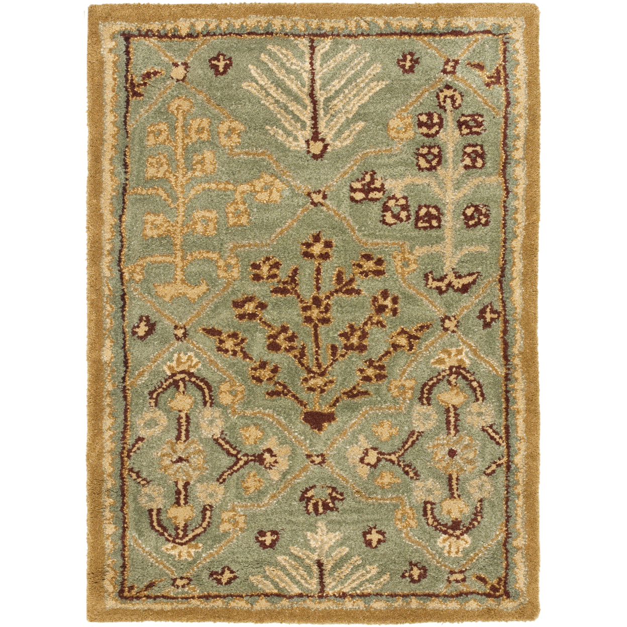SAFAVIEH AT613A Antiquity Light Blue / Gold - 7' 6 X 9' 6 Oval