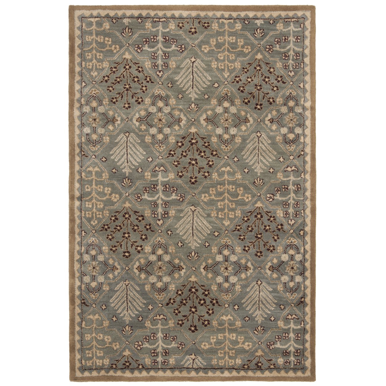 SAFAVIEH AT613A Antiquity Light Blue / Gold - 4' 6 X 6' 6 Oval