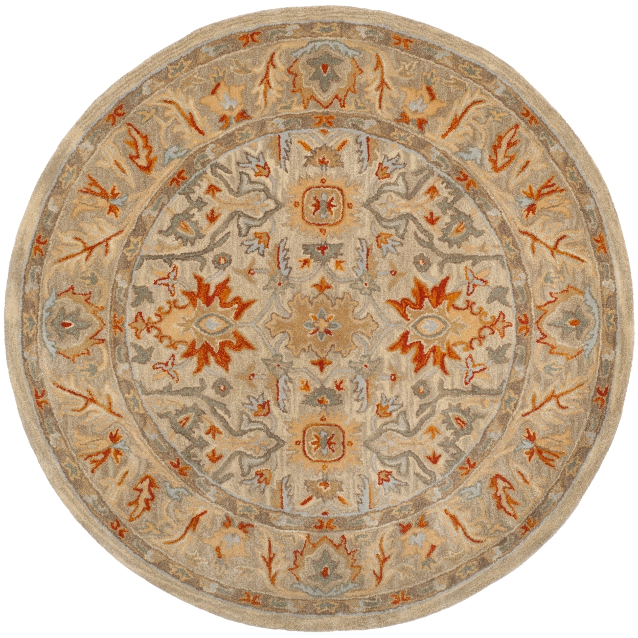 SAFAVIEH Antiquity AT63A Handmade Beige / Multi Rug - 6' Round
