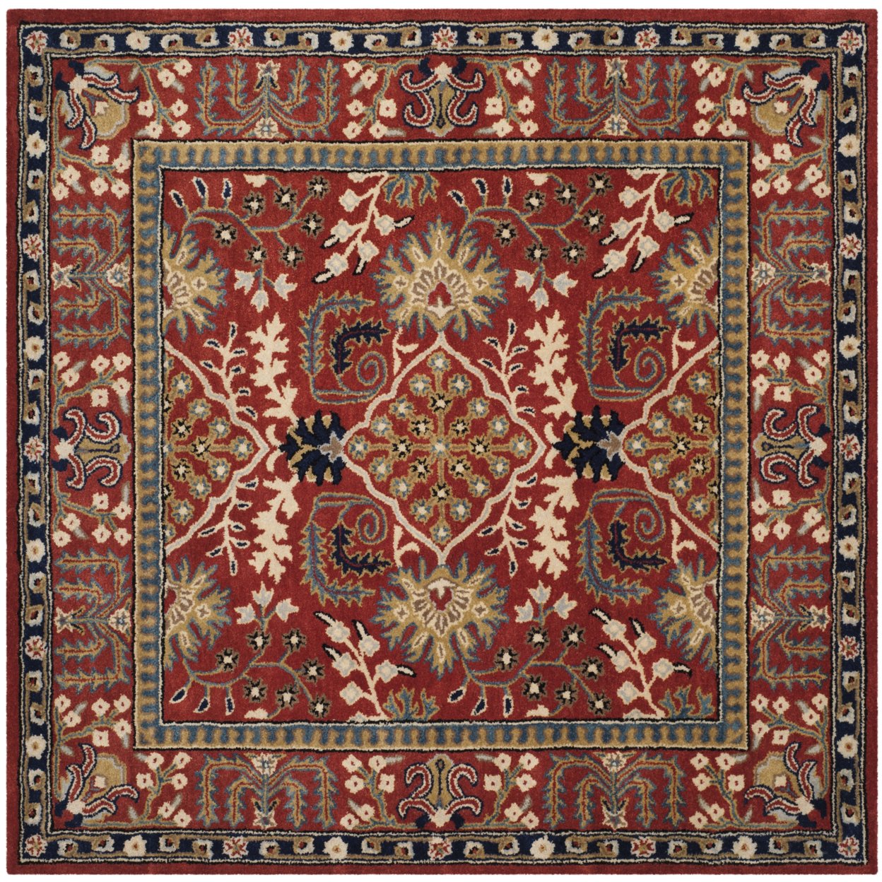 SAFAVIEH Antiquity AT64A Handmade Red / Multi Rug - 6' Square