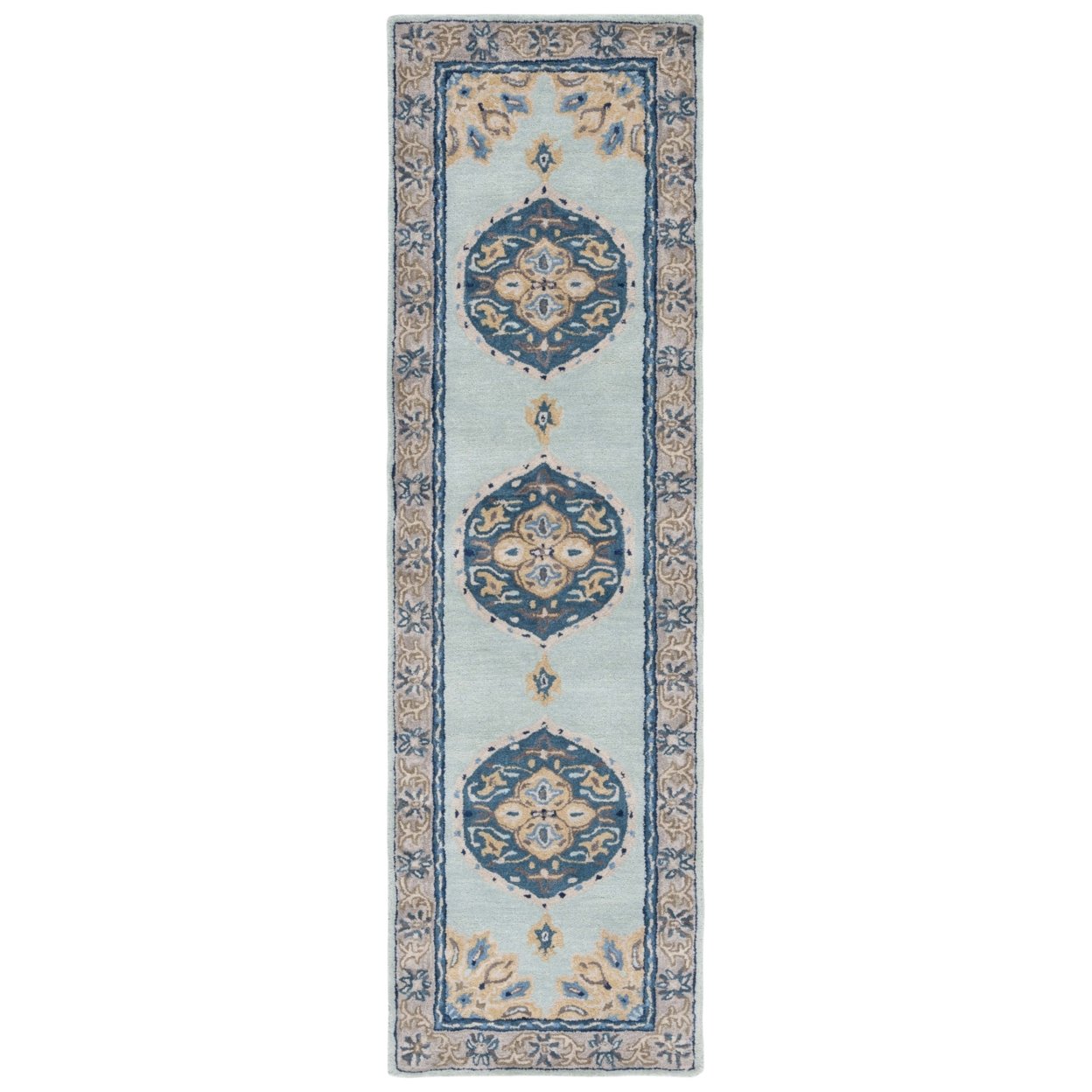 SAFAVIEH AT66K Antiquity Turquoise / Silver - 2' 3 X 8'