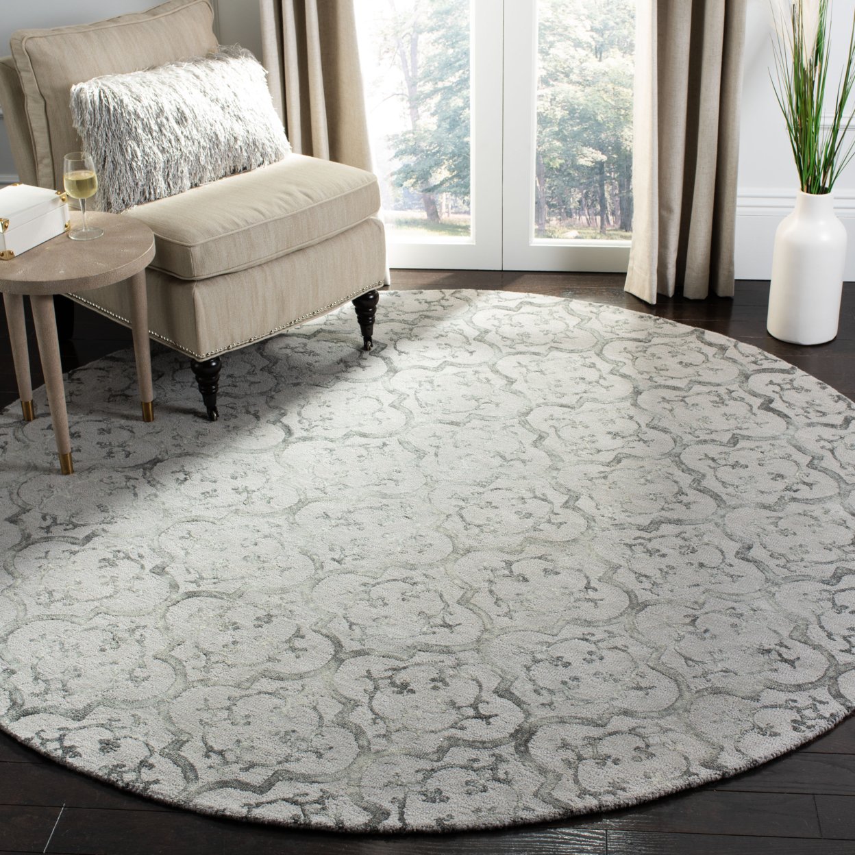 SAFAVIEH Dip Dye Collection DDY102A Handmade Grey Rug - 7' Square