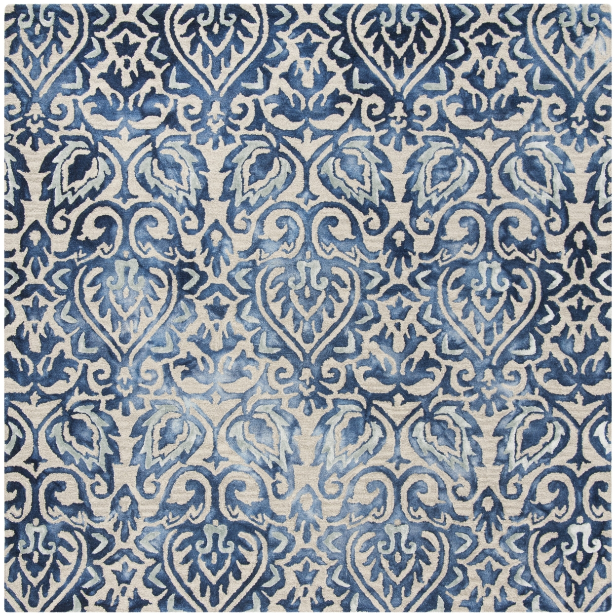 SAFAVIEH Dip Dye DDY511K Handmade Royal Blue / Beige Rug - 7' Square
