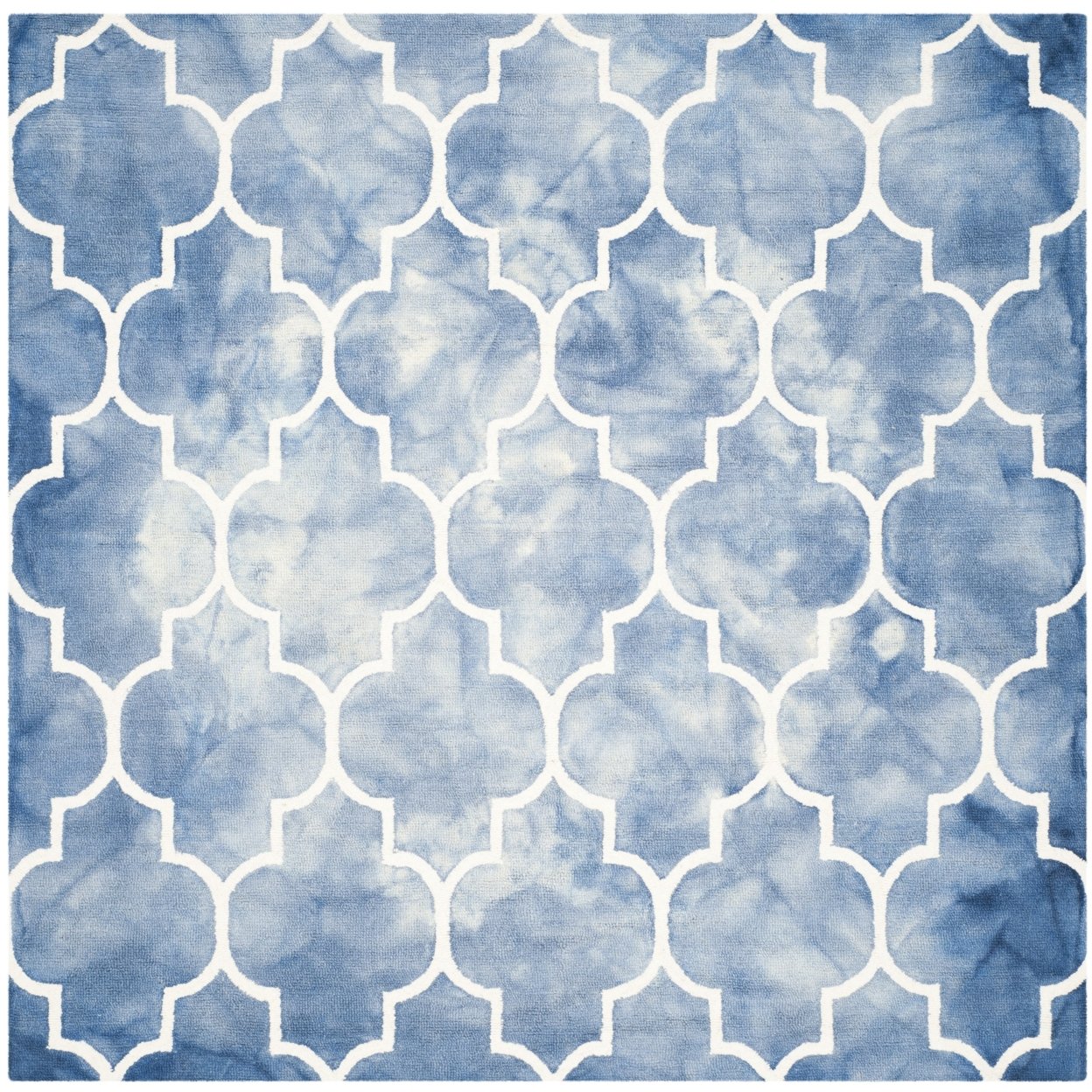 SAFAVIEH Dip Dye DDY535K Handmade Blue / Ivory Rug - 7' Square