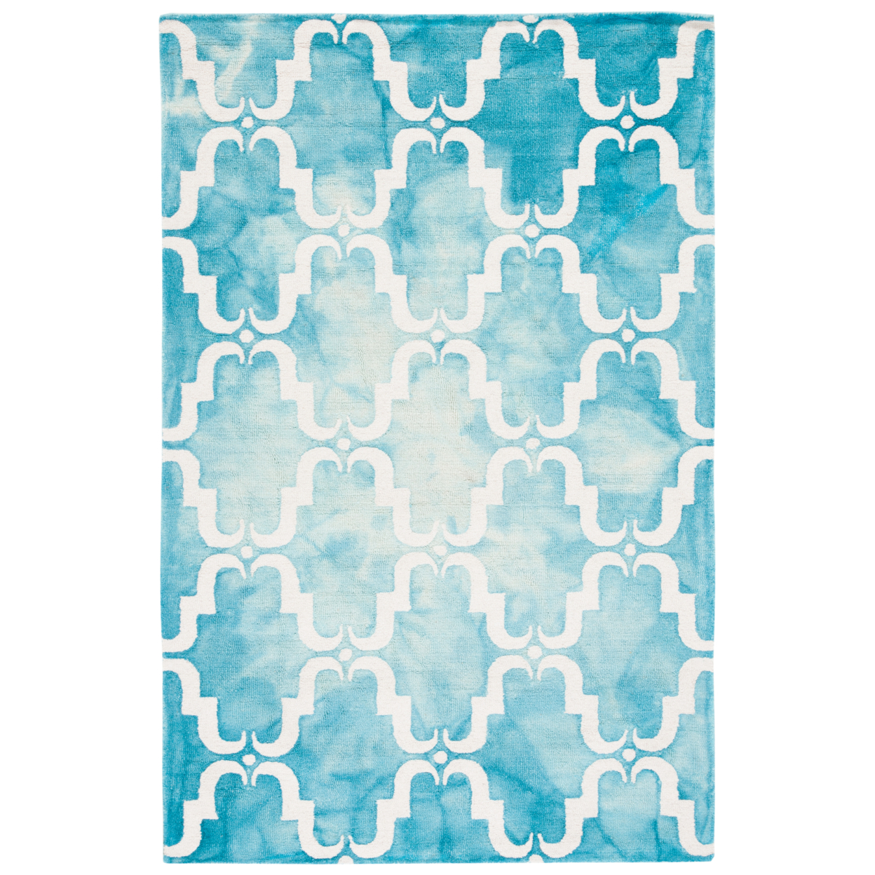 SAFAVIEH Dip Dye DDY536D Handmade Turquoise / Ivory Rug - 5' X 8'